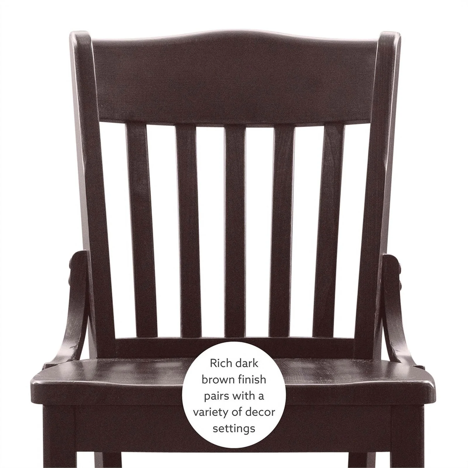 Linon Jasper Wood Commercial Grade Set of Two Barstools in Brown