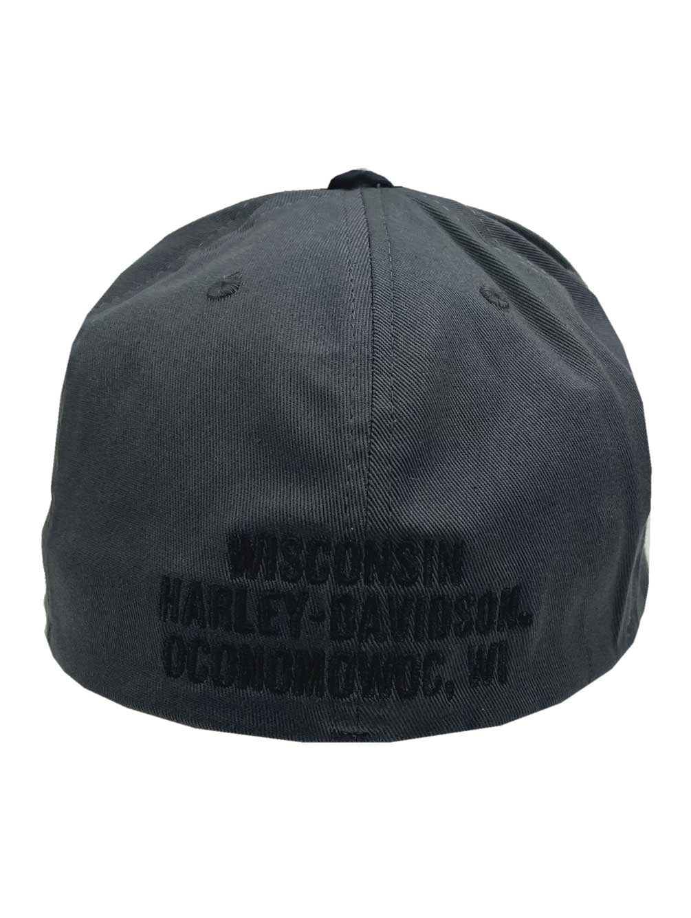 Harley-Davidson Men's Burnt Banners Stretch Fit Curved Bill Baseball Cap (L/XL), Harley Davidson