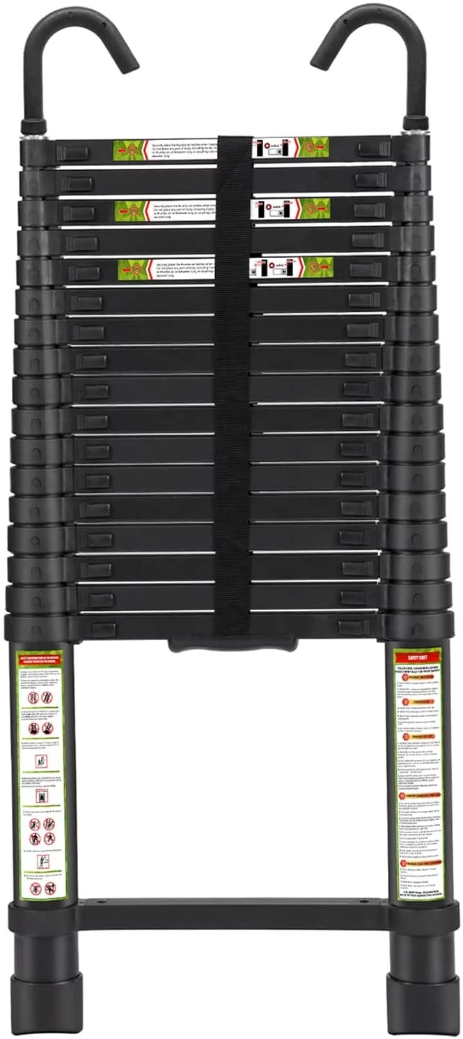 Telescopic Ladder, 20.3FT KERDOM Aluminum Telescoping Ladder with Non-Slip Feet and Stable Hook, Portable Extension Ladder for Household and Outdoor Working, 330lb Capacity