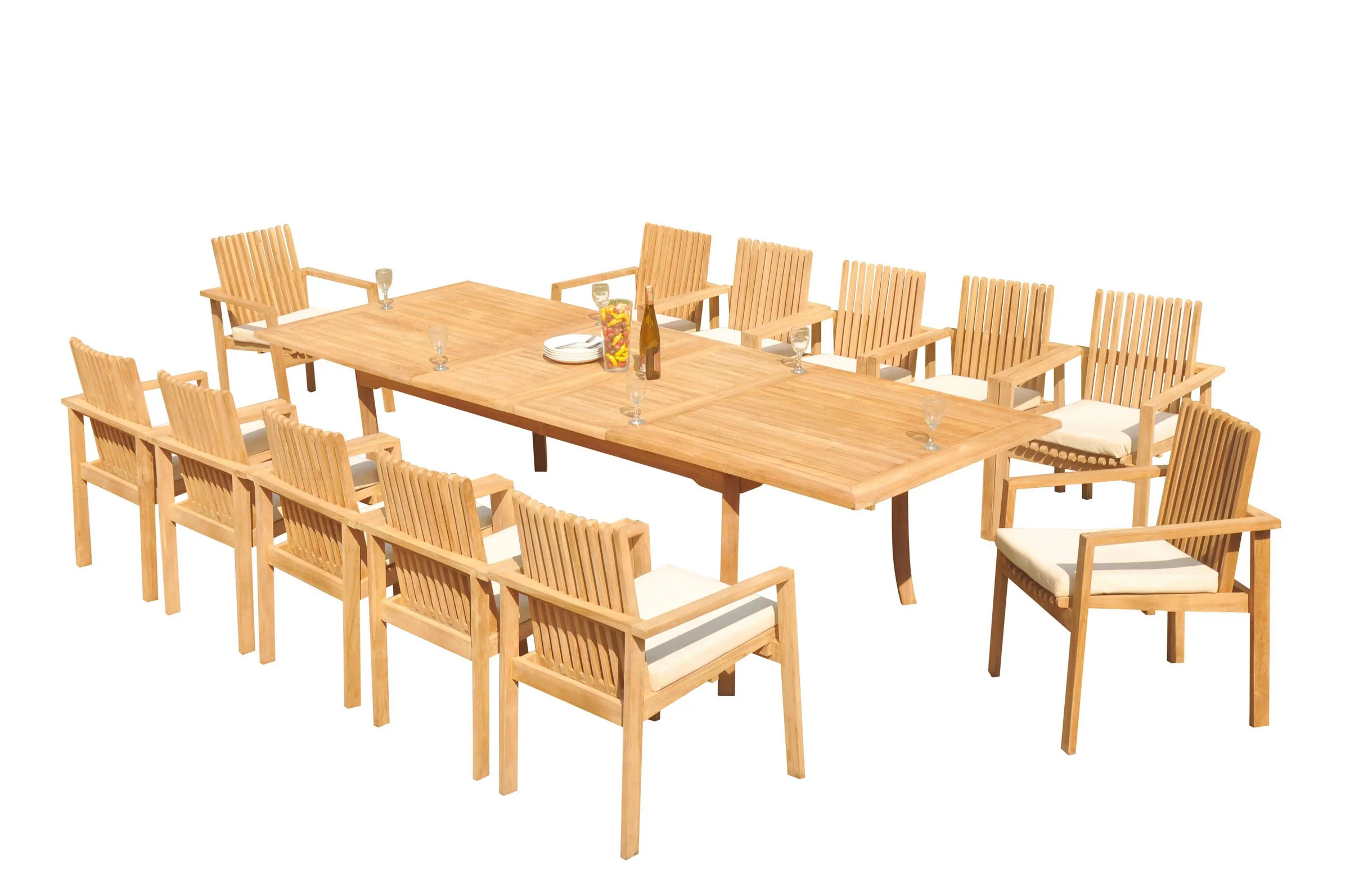 Grade-A Teak Dining Set: 12 Seater 13 Pc: 118