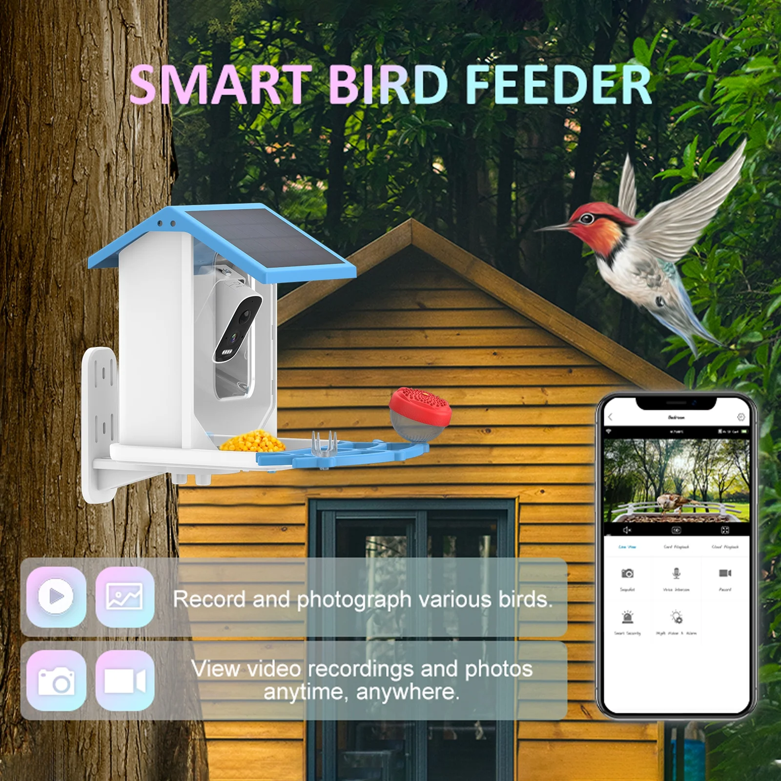 camera,Feeder Feeder Solar Camera 1080p Real Ip66 Waterproof Vision Camera Solar Camera Low Camera 1080p Vision Feeder With Auto Capture Videos Camera 1080hd Vision