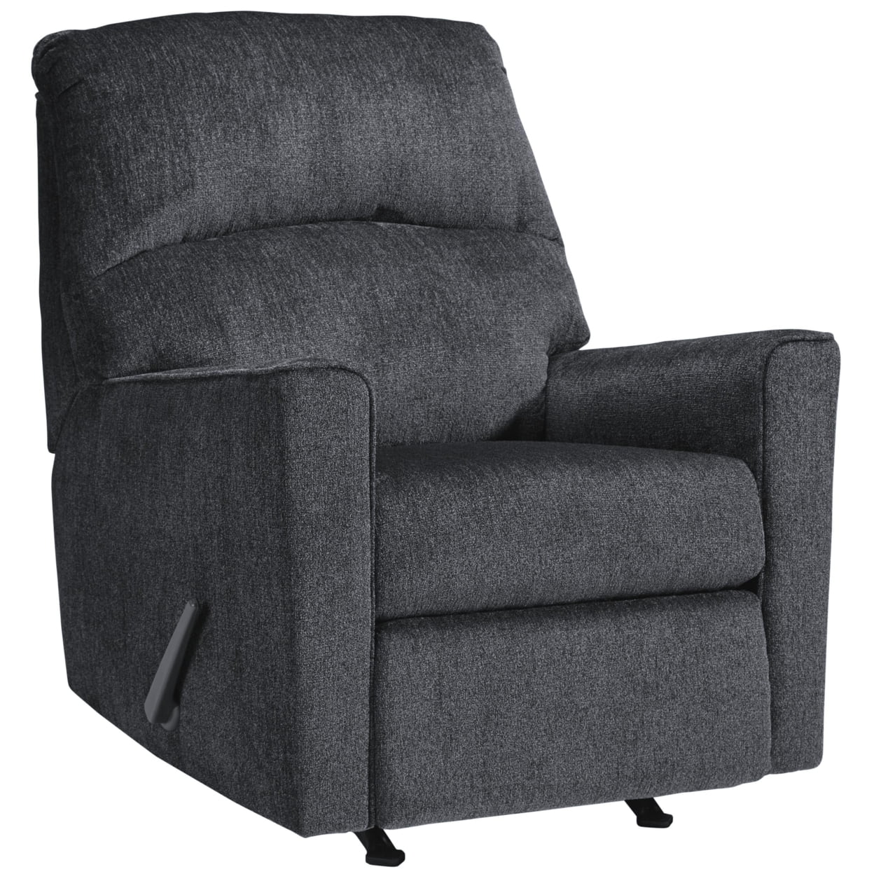 Fabric Upholstered Rocker Recliner with Tufted Back Charcoal Gray - Saltoro Sherpi