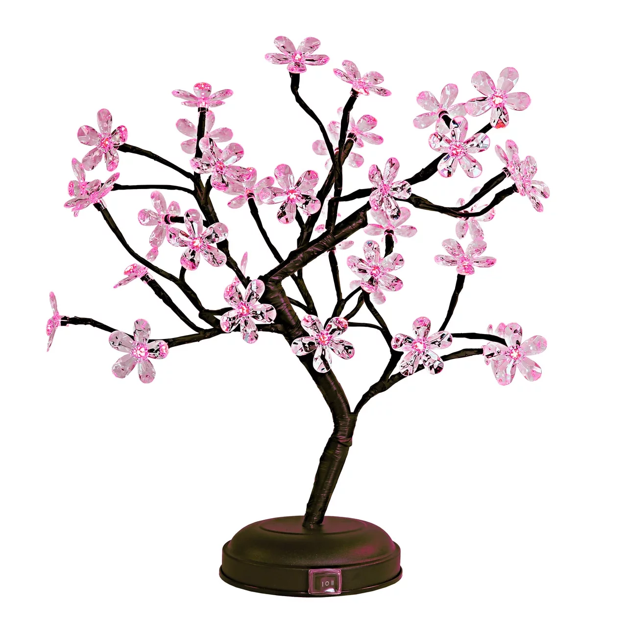 Lightshare 18-inch Crystal Flower LED Bonsai Tree, Pink Light