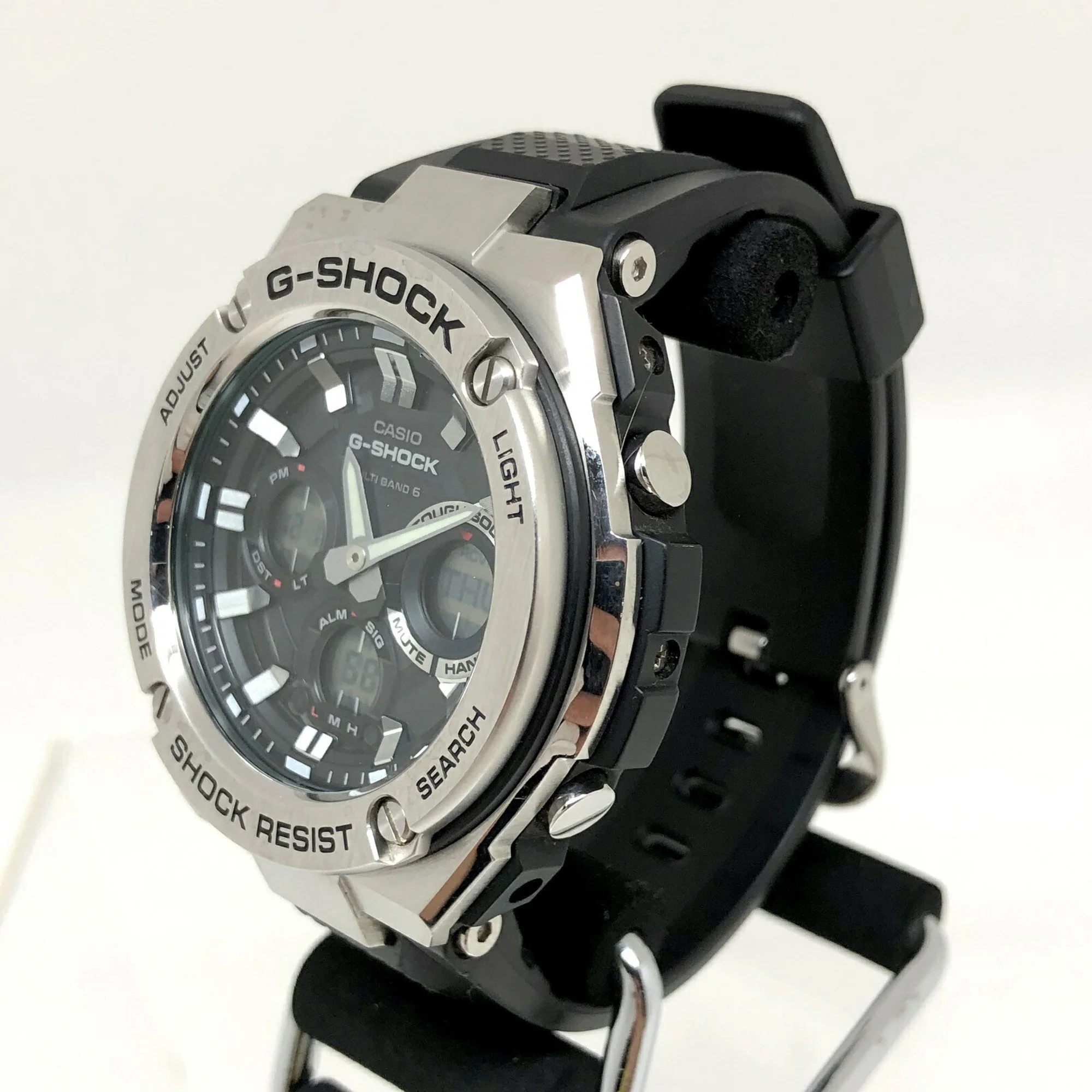 Pre-Owned CASIO Casio G-SHOCK Watch GST-W110-1A G-STEEL G Steel Radio Solar Tough Silver Black Ana-Digi Men's ITG2BWUV5DOY (Fair)