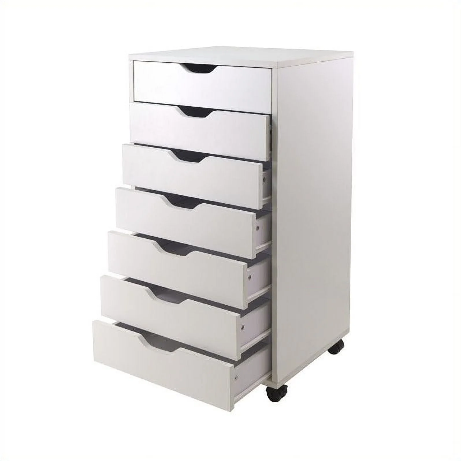 Home Square 2 Piece Composite Wood Filing Cabinet Set with 7 Drawer in White