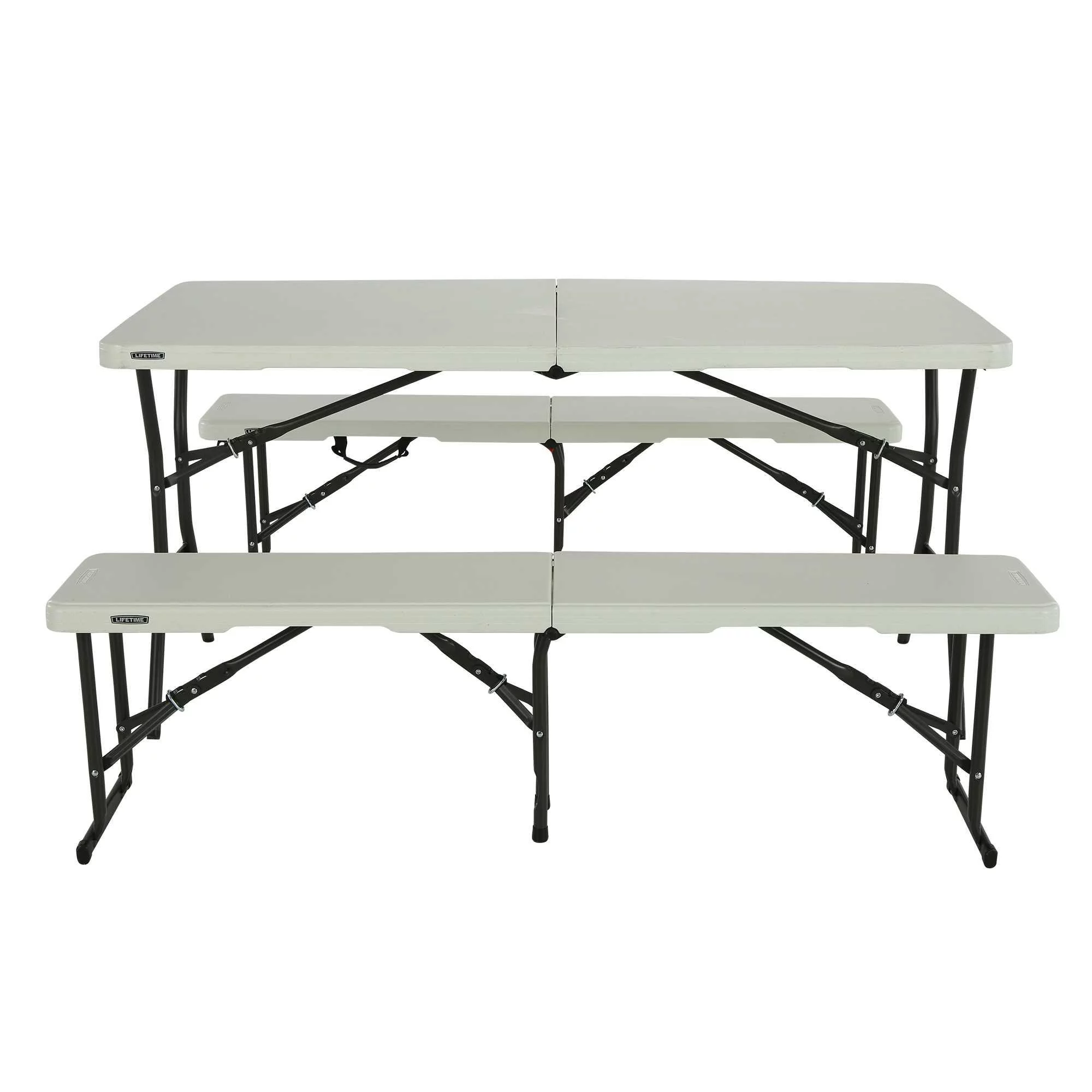 Lifetime 5 foot Rectangle Folding Table, Indoor/Outdoor Light Commercial, Pearl, 2 Pack (80502)