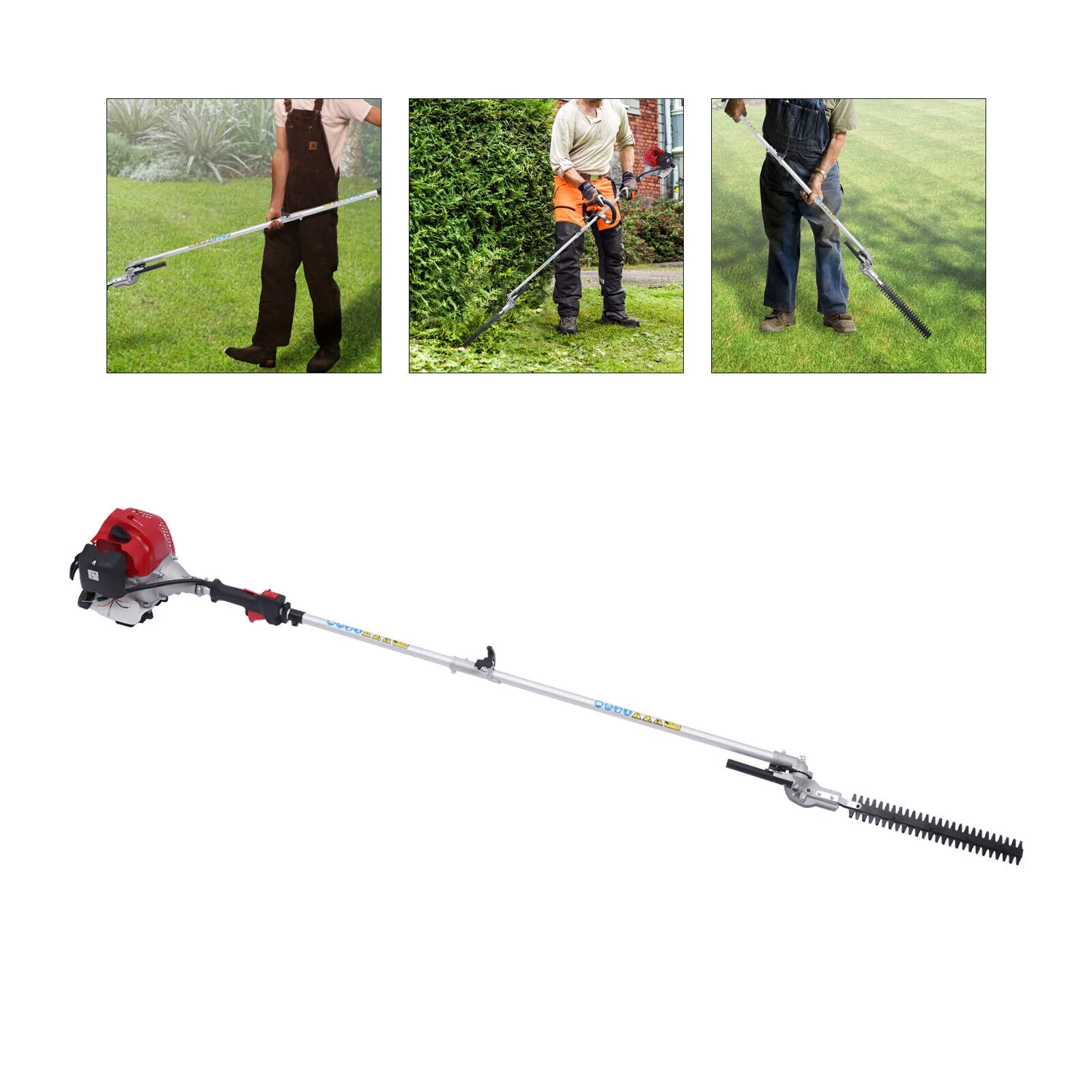 4 In 1 Trimming Tools & Gas Pole Saw Hedge Trimmer Grass Trimmer Lawn Brush Cutter