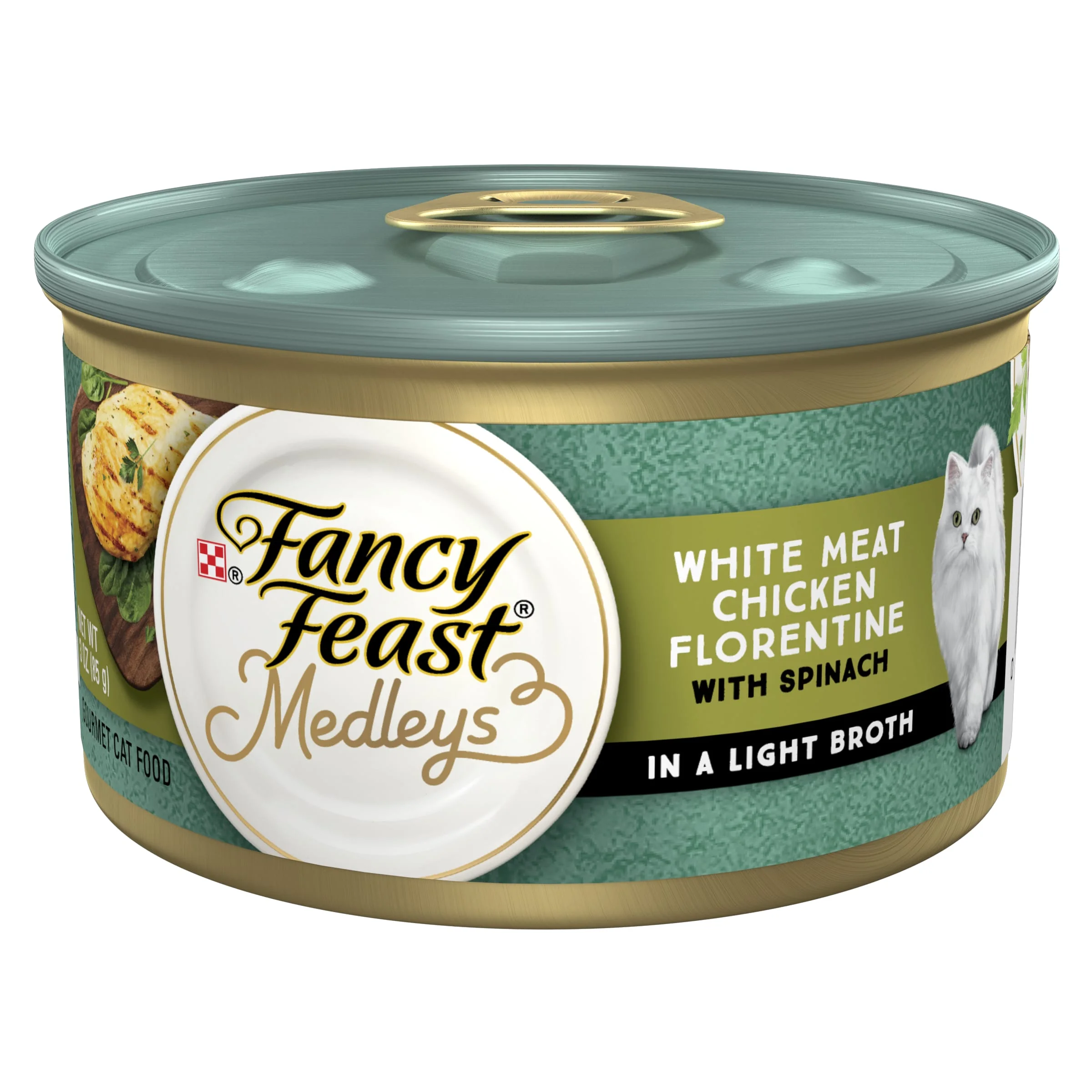 (12 pack) Purina Fancy Feast Medleys Wet Cat Food Chicken Garden Greens, 3 oz Can