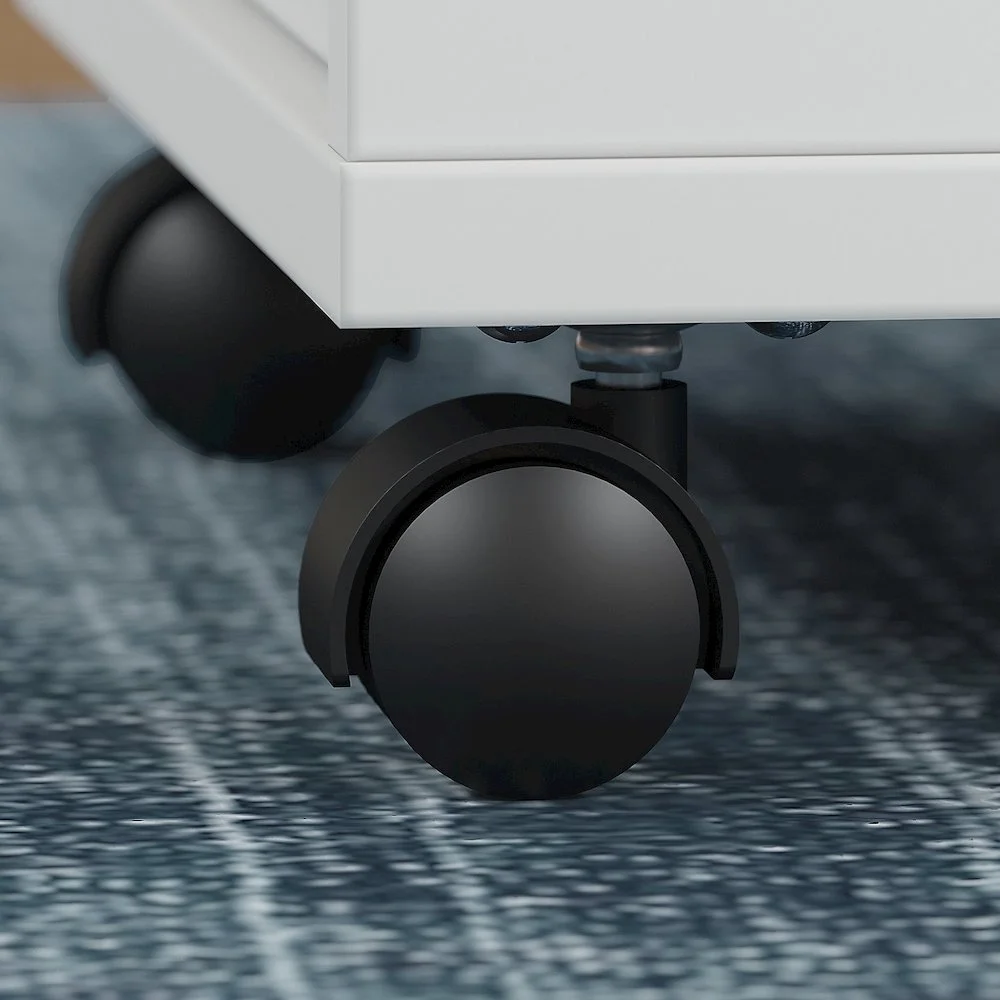 Method 60W Table Desk with Mobile File Cabinet in White - Engineered Wood