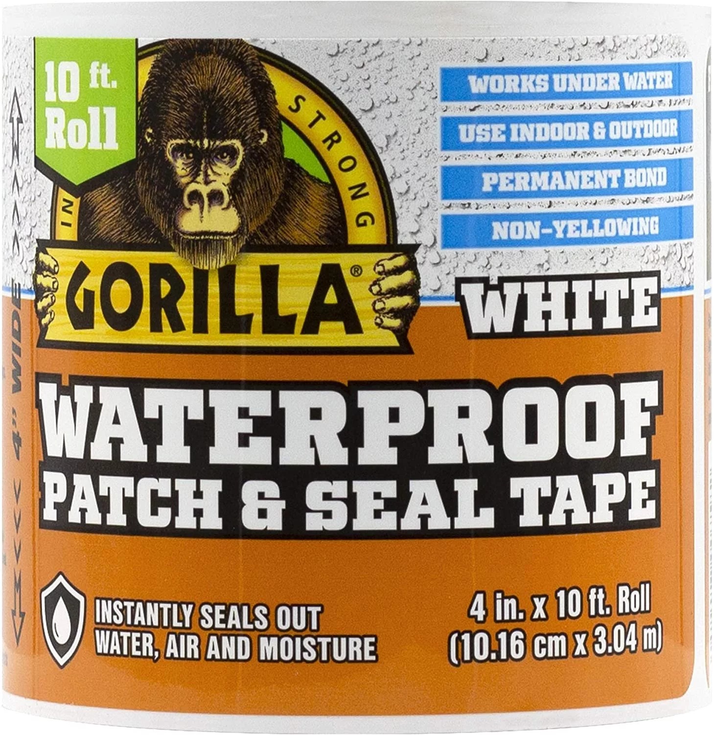 Gorilla 105492 White 2-Pack Waterproof Patch & Seal Tape, 2 Pack
