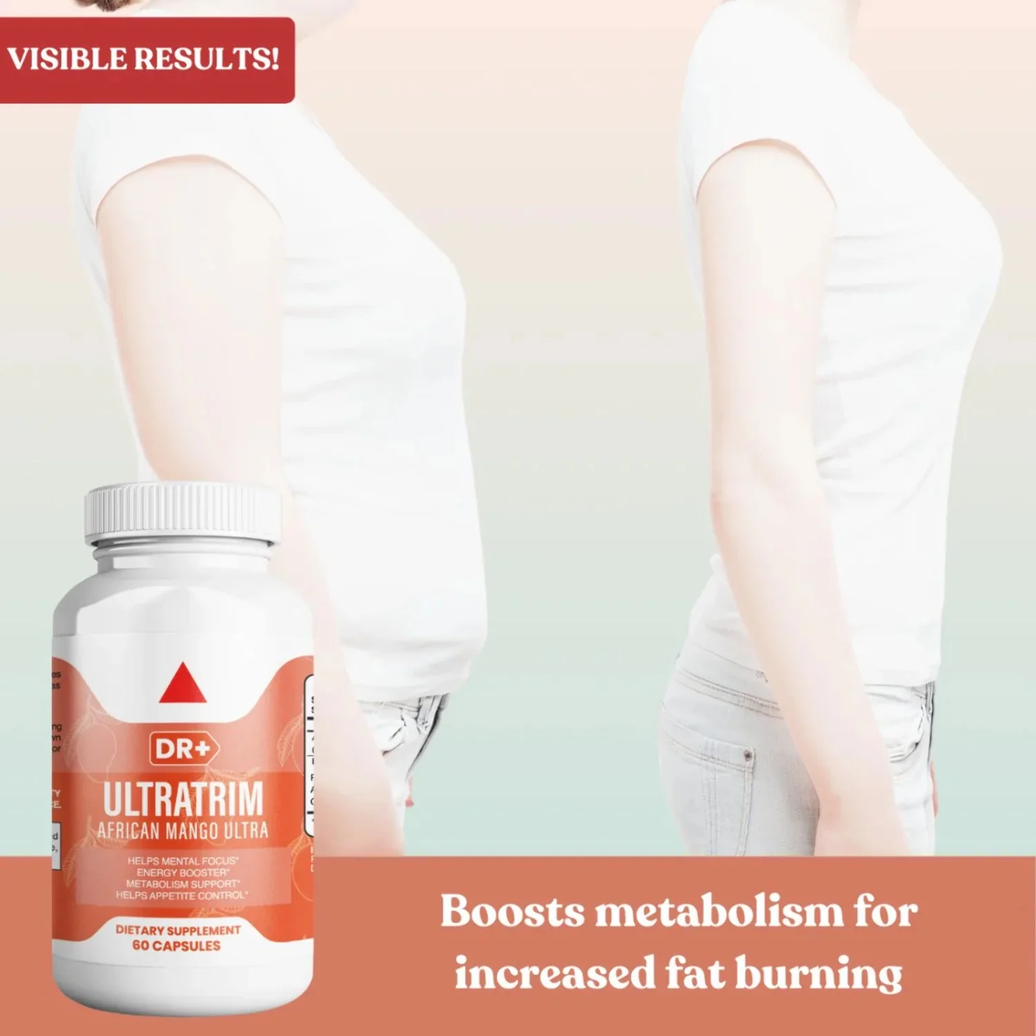 African Mango Ultra Pills - Suppress Appetite - Burn Fat - Boost Energy Fast Results | 60 Capsules