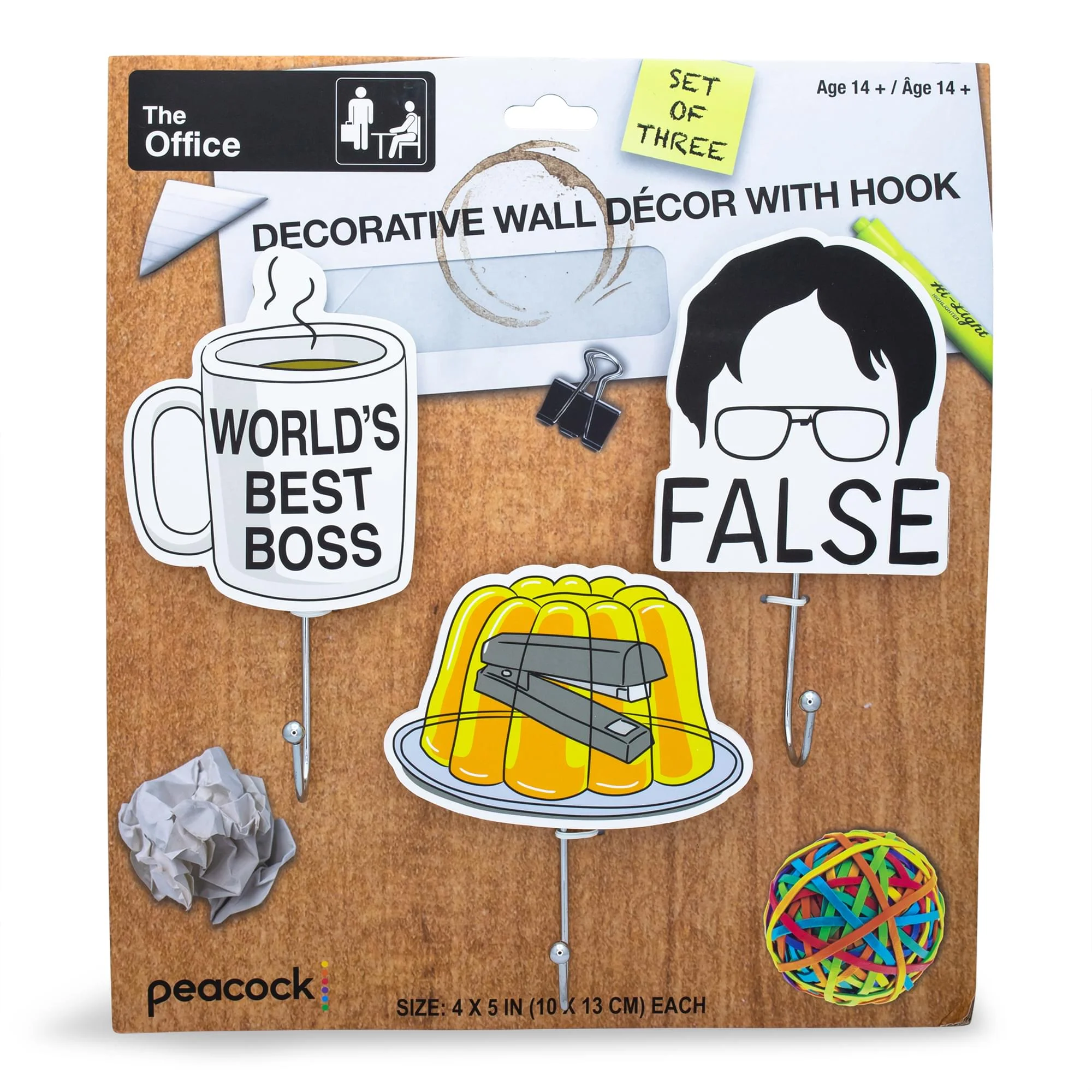The Office Icons Die-Cut Coat Hanger Wall Hooks | Set of 3