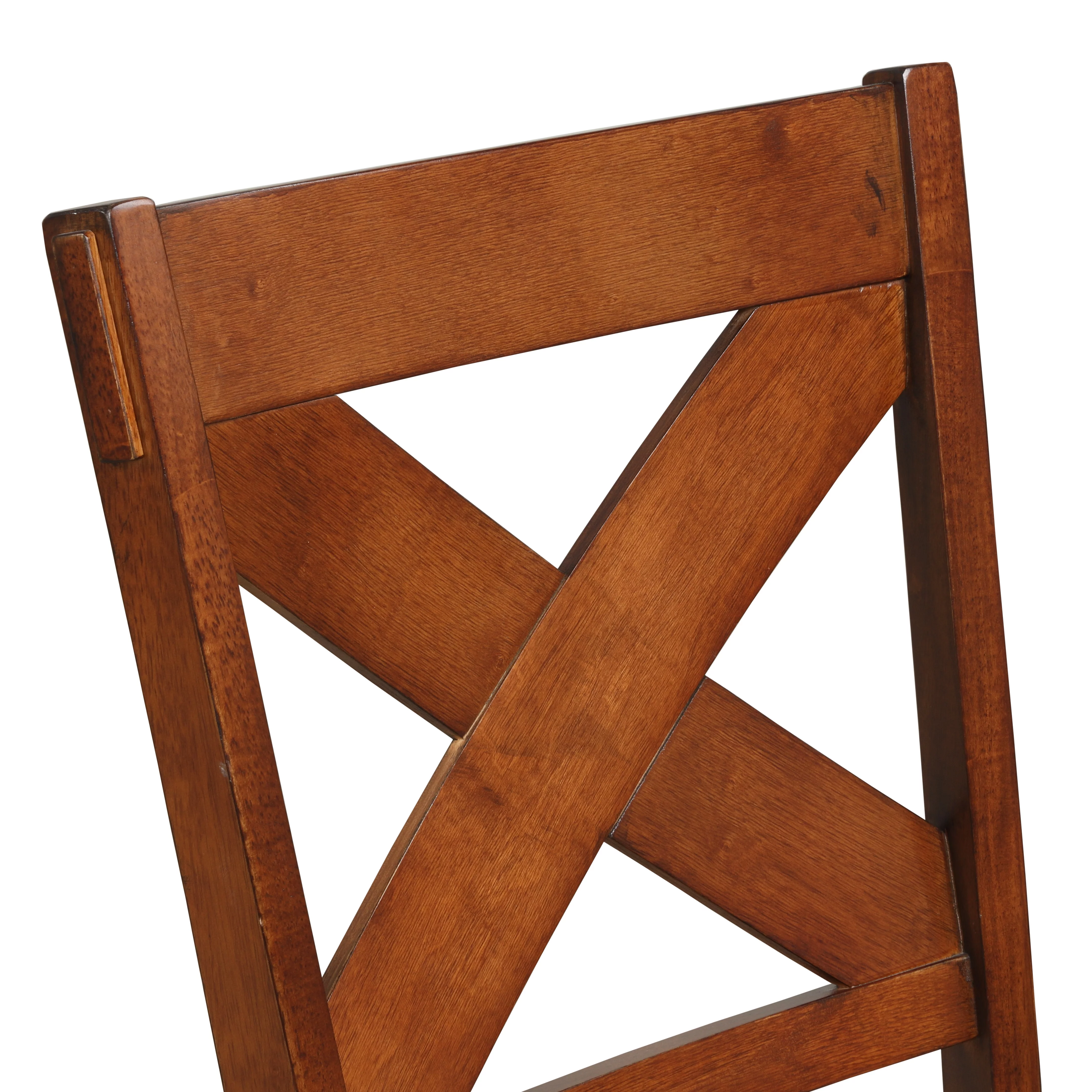 Roundhill Furniture Karven Extendable Trestle 30'' Height 5-Piece Dining Set, Dark Hazelnut