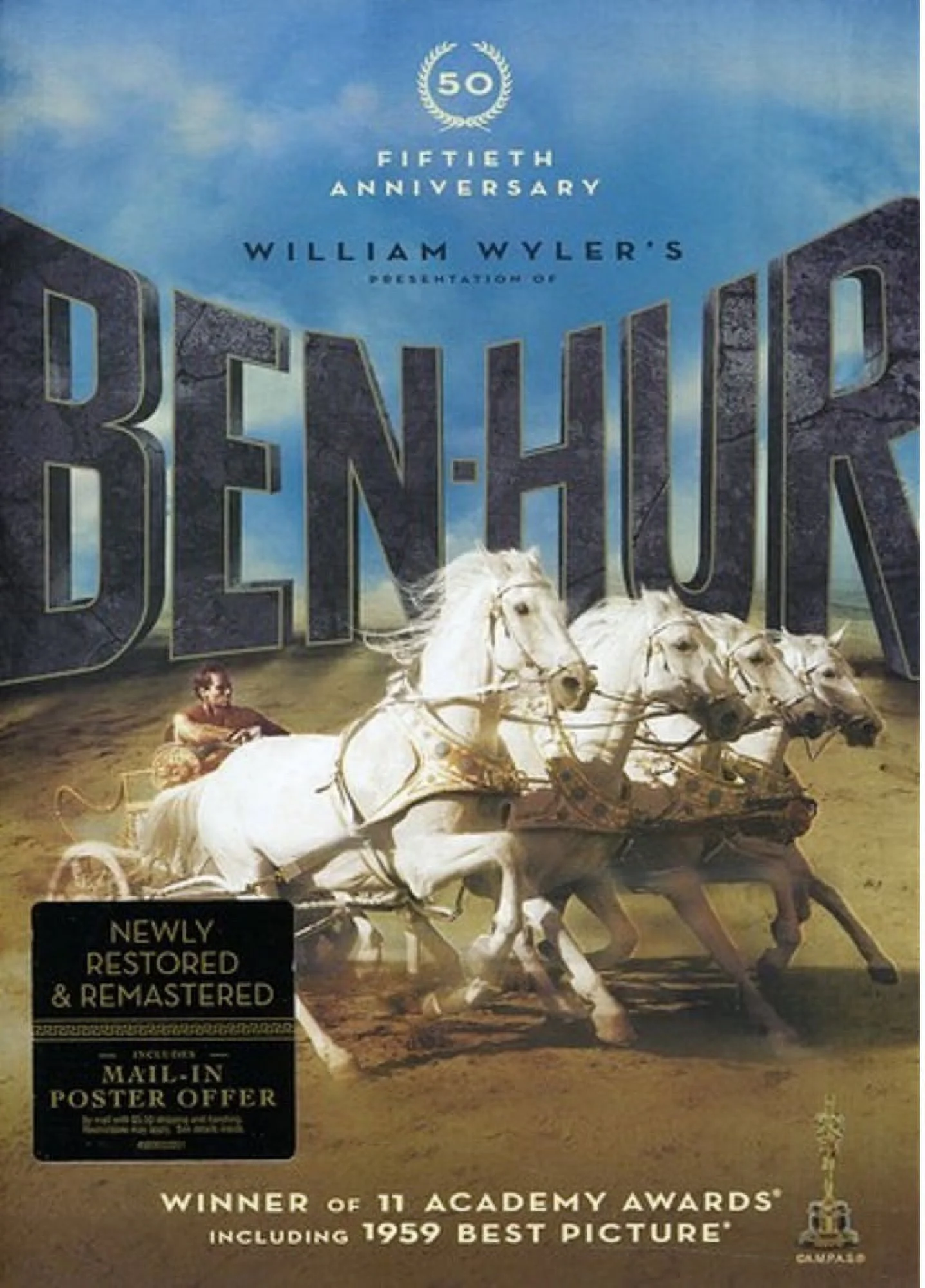 Ben Hur & The Ten Commandments Charlton Heston Double Feature 2 DVD Set Includes Bonus Ark of The Covenants Art Card