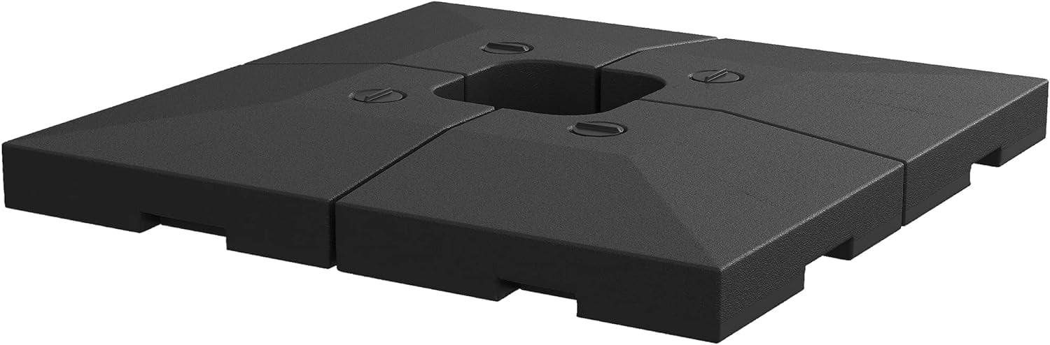 Outsunny 4 Pieces Cantilever Patio Umbrella Base, Outdoor Offset Umbrella Weights, 176 lbs Capacity Water or 264 lbs Capacity Sand Plates Set, Black