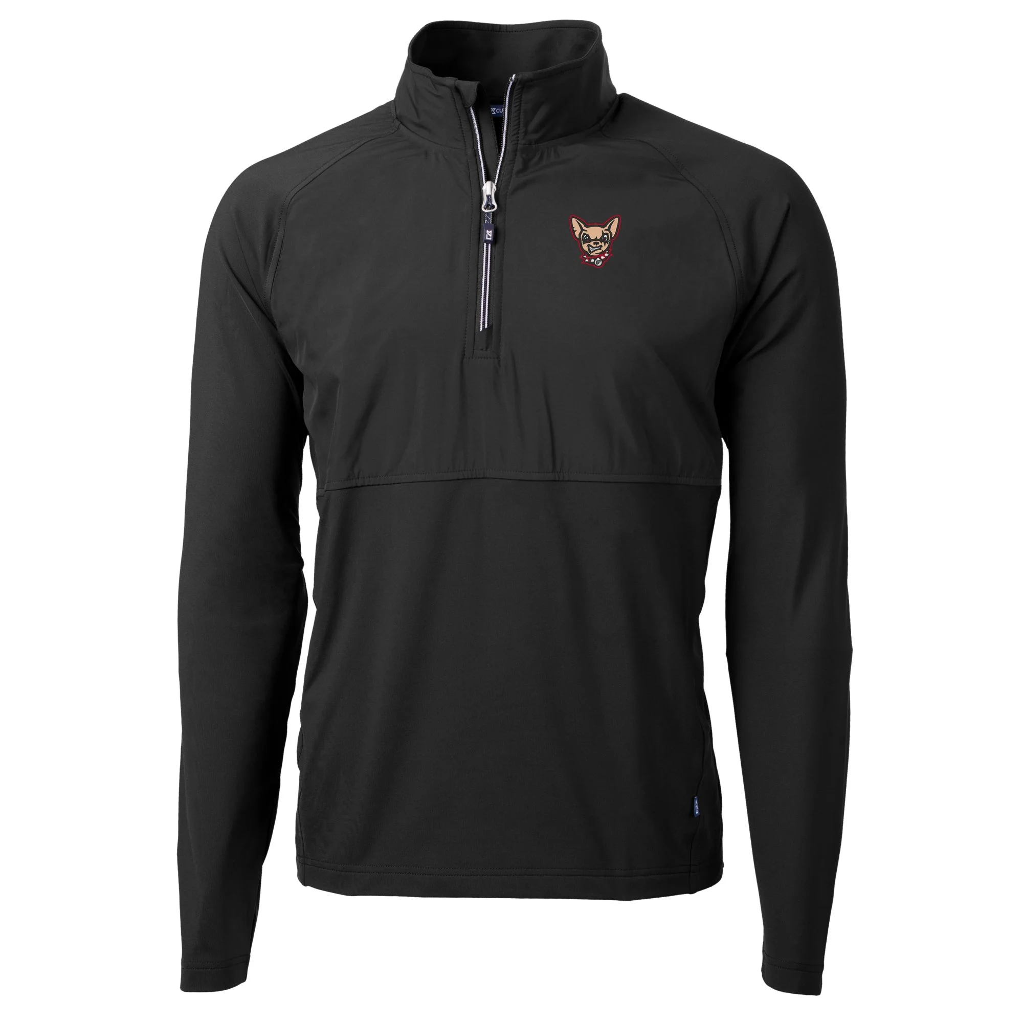 Men's Cutter & Buck  Black El Paso Chihuahuas Adapt Eco Knit Hybrid Recycled Quarter-Zip Top