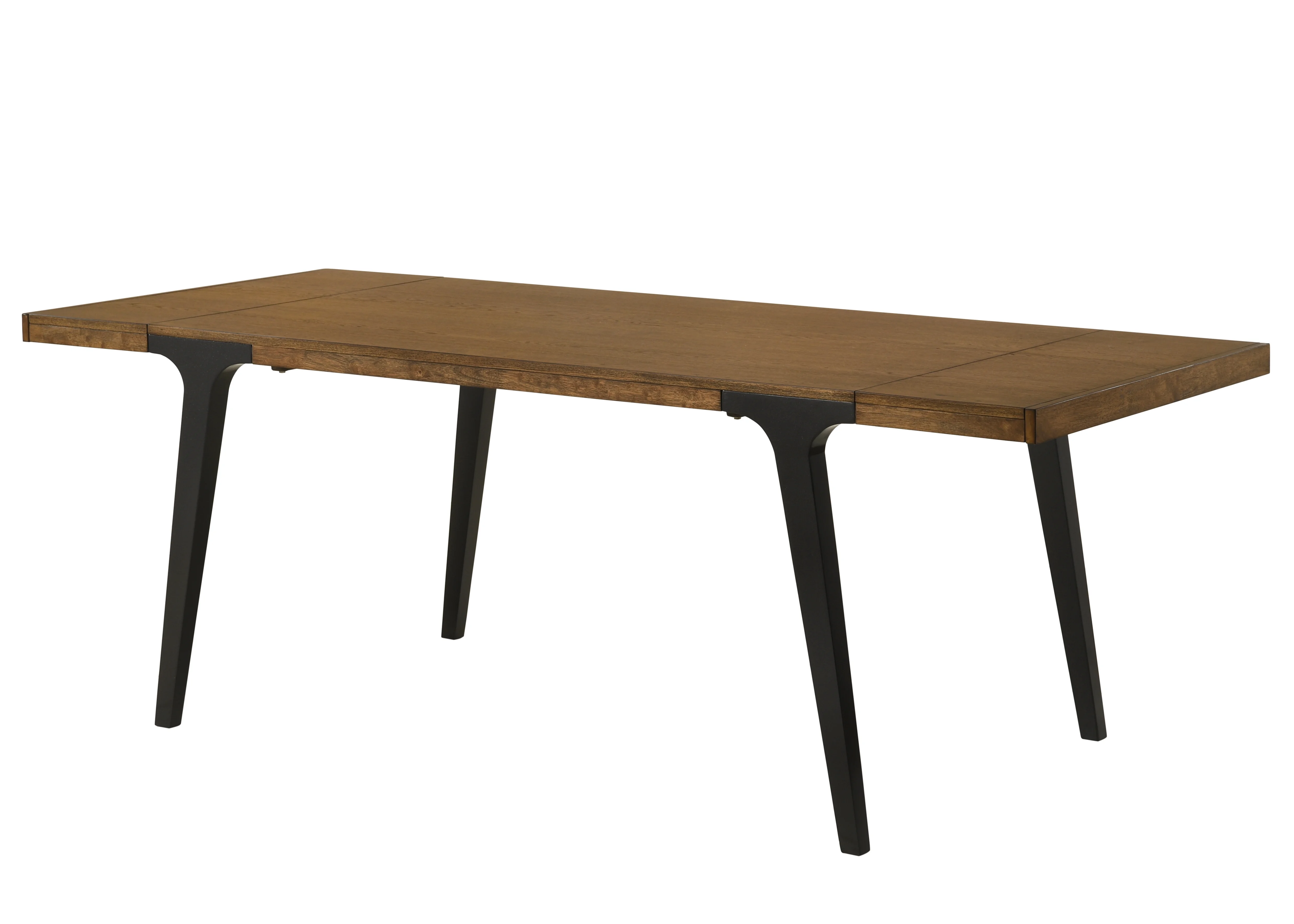 ACME Hillary Dining Table W/2 Leaves, Walnut & Black Finish