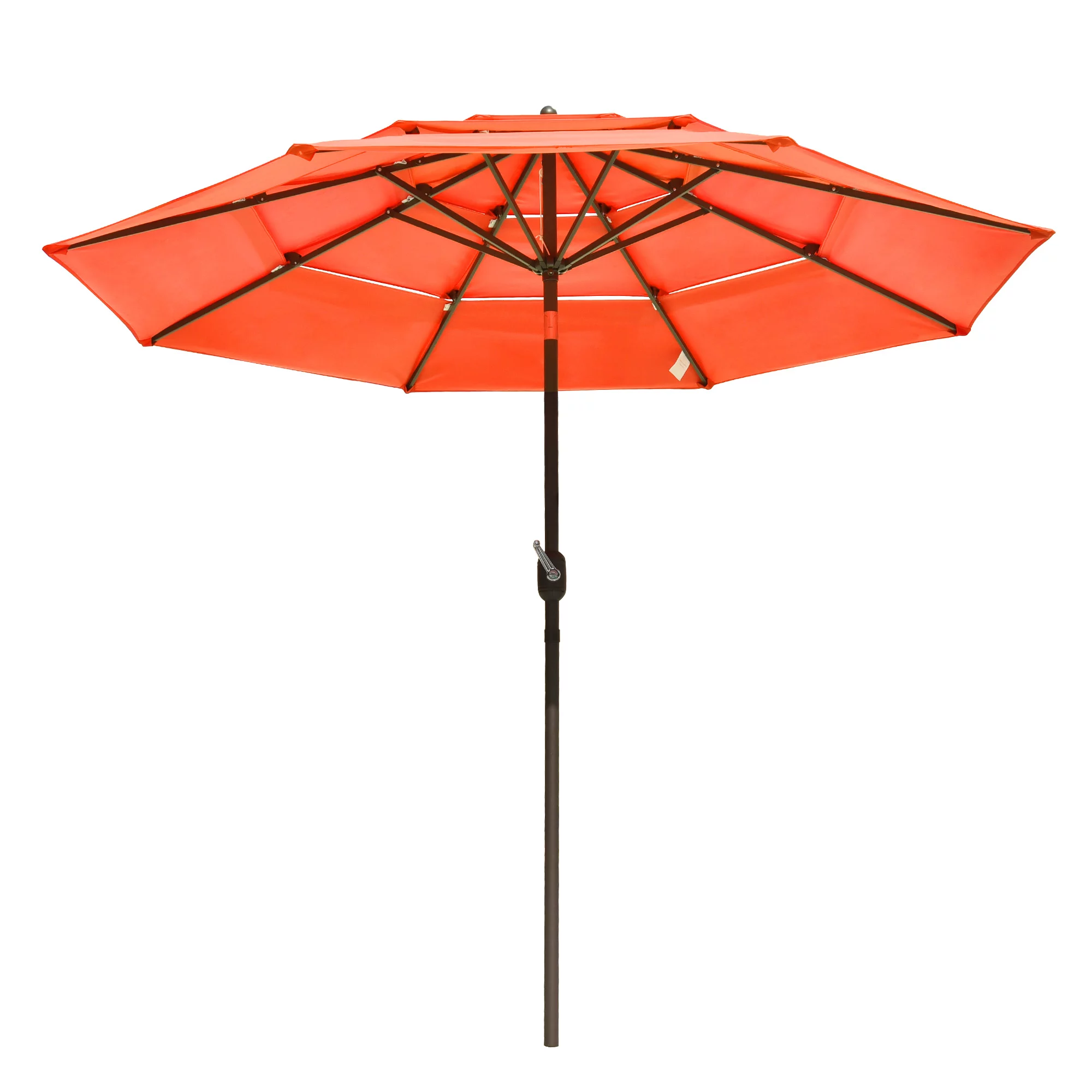 10 Ft 3 Tier Patio Umbrella with Protective Cover Crank Push to Tilt Hotel