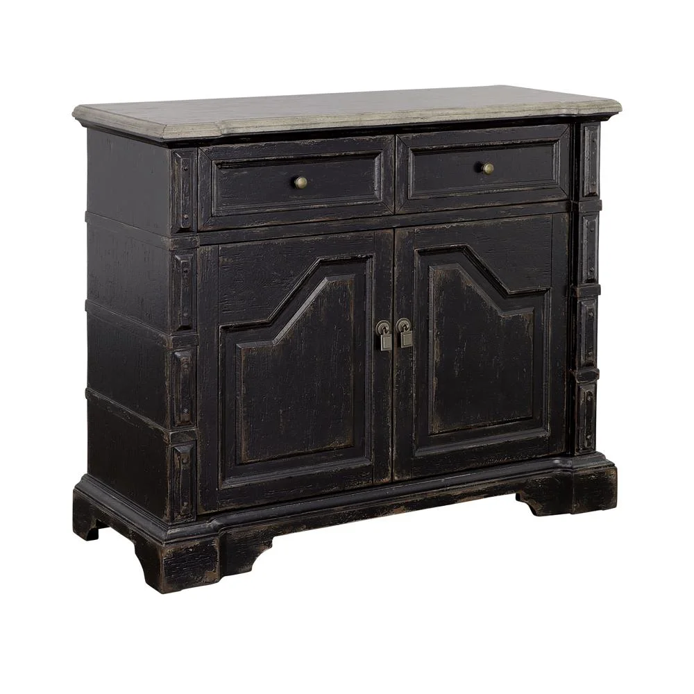 Coast To Coast Imports Karsyn Wood 2-Door Cabinet in Rustic Black