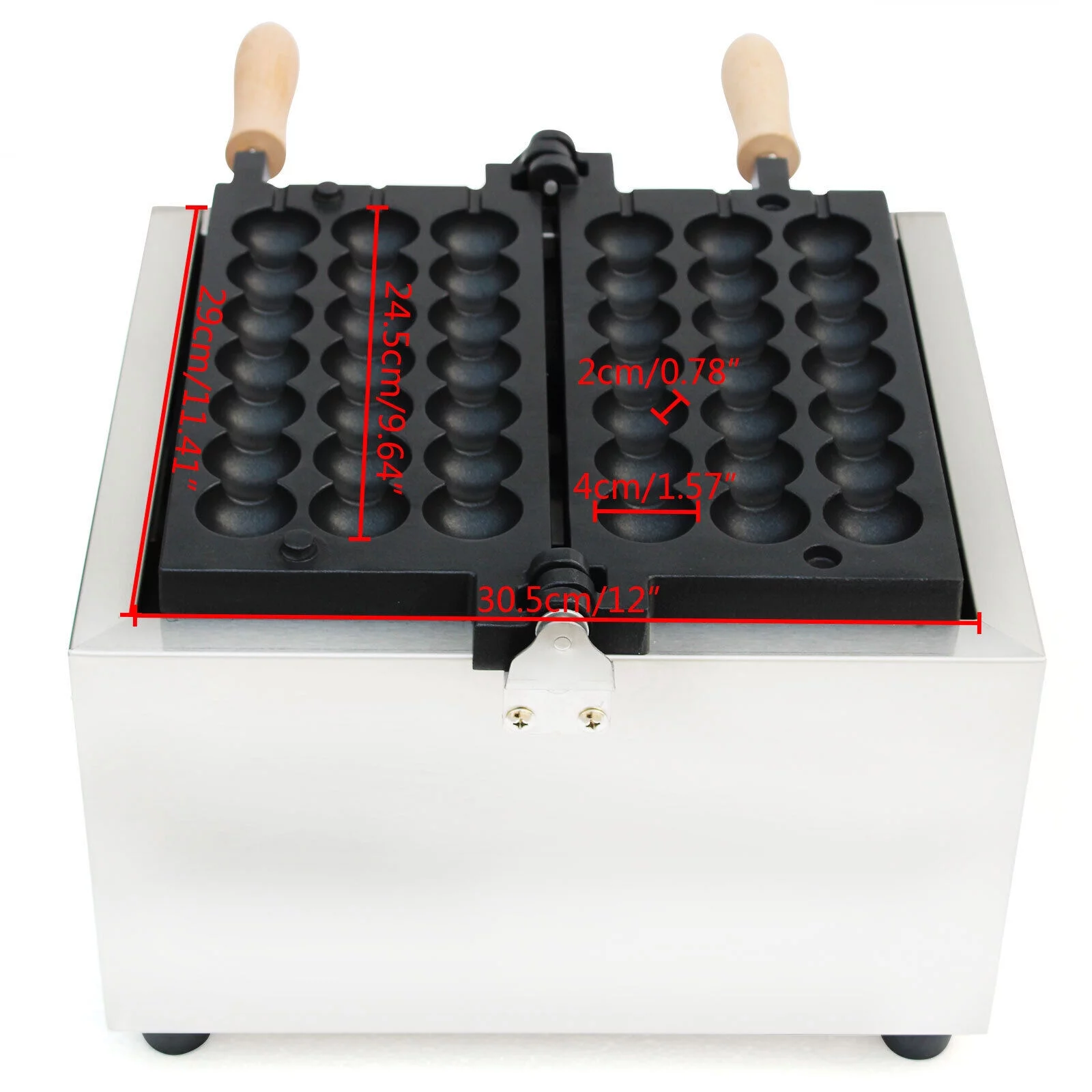 Miumaeov Commercial Waffle Maker Mini Non-Stick Dutch Pancake Baker 1500W Electric Bubble Skewer Waffle Bites Ball Machine