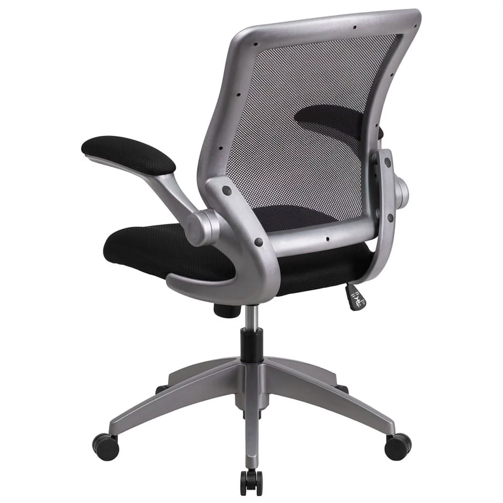 Emma + Oliver Mid-Back Black Mesh Swivel Ergonomic Task Office Chair with Gray Frame