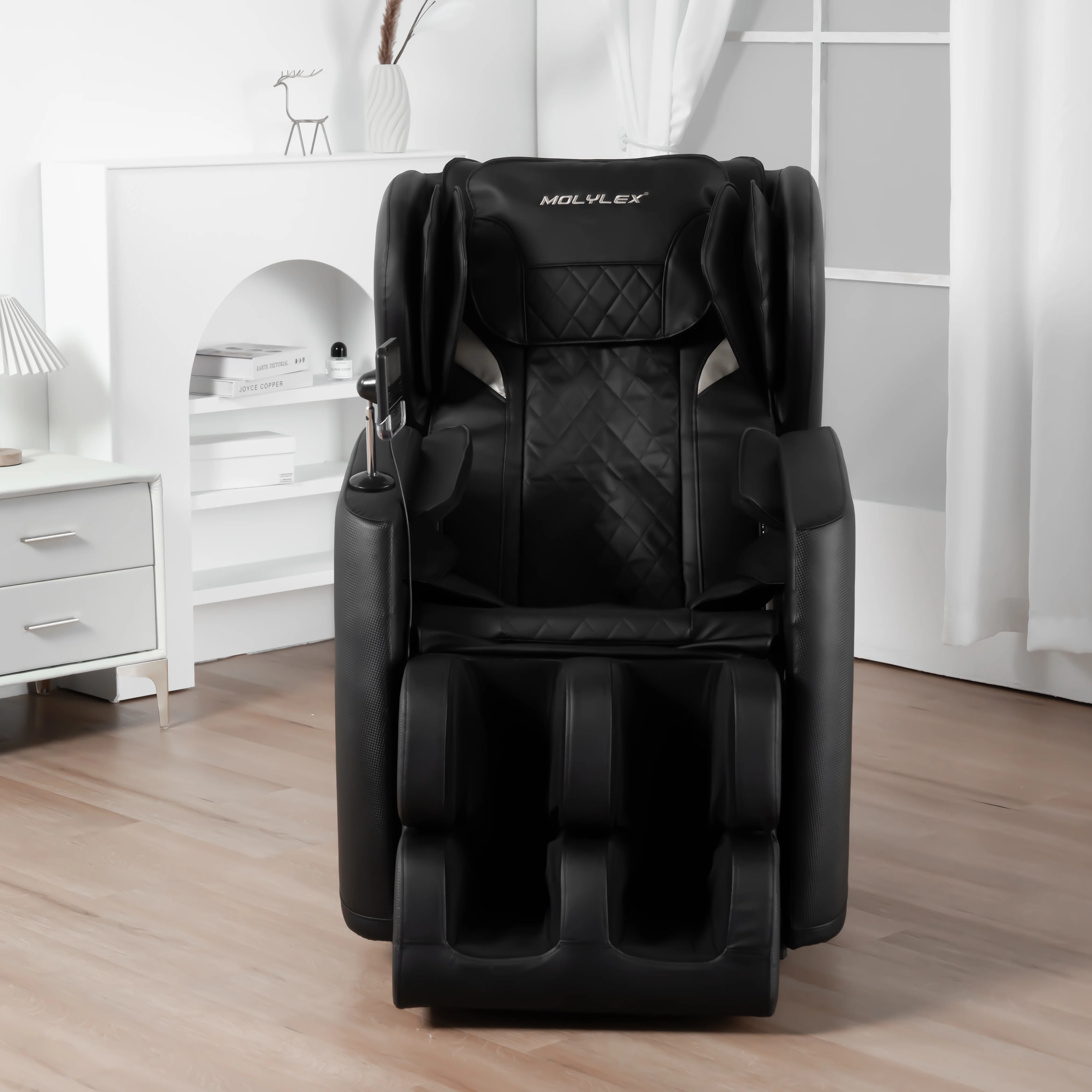 Full Body Massage Chair, Zero Gravity with Air Pressure, 5 Preset Automatic Modes, 6 Fixed Massage Roller and Bluetooth for Home, Office