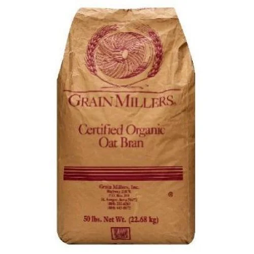 Grain Millers Organic Premium Fine Oat Bran, 50 Pound -- 1 each