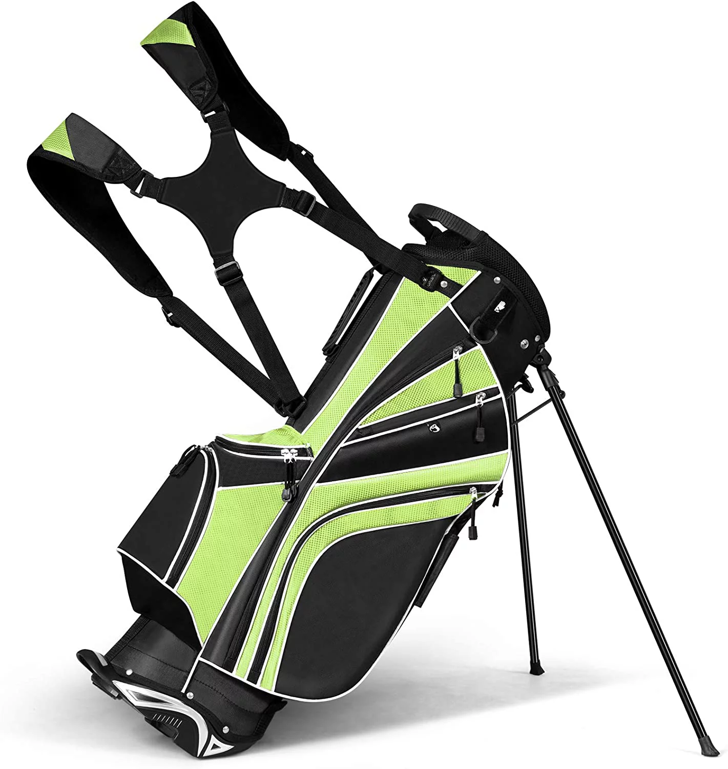 Golf Stand Bag for Men & Women, Golf Carry Bag with 6 Way Divider Carry Organizer Pockets Storage