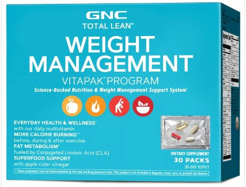 GNC Women's Vitapak Strength Weight Loss Program,  Control Weight Management, Thermogenic Full body Appetite Suppressant 30 Daily Packs.