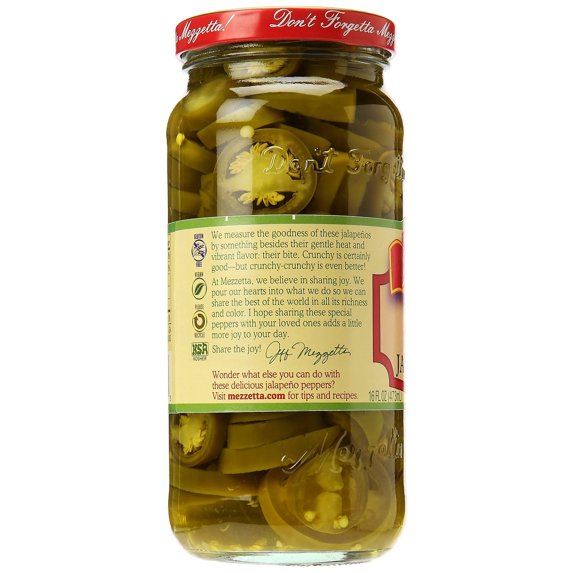 Mezzetta Jalapeno Peppers, Deli-Sliced Tamed (Pack of 32)