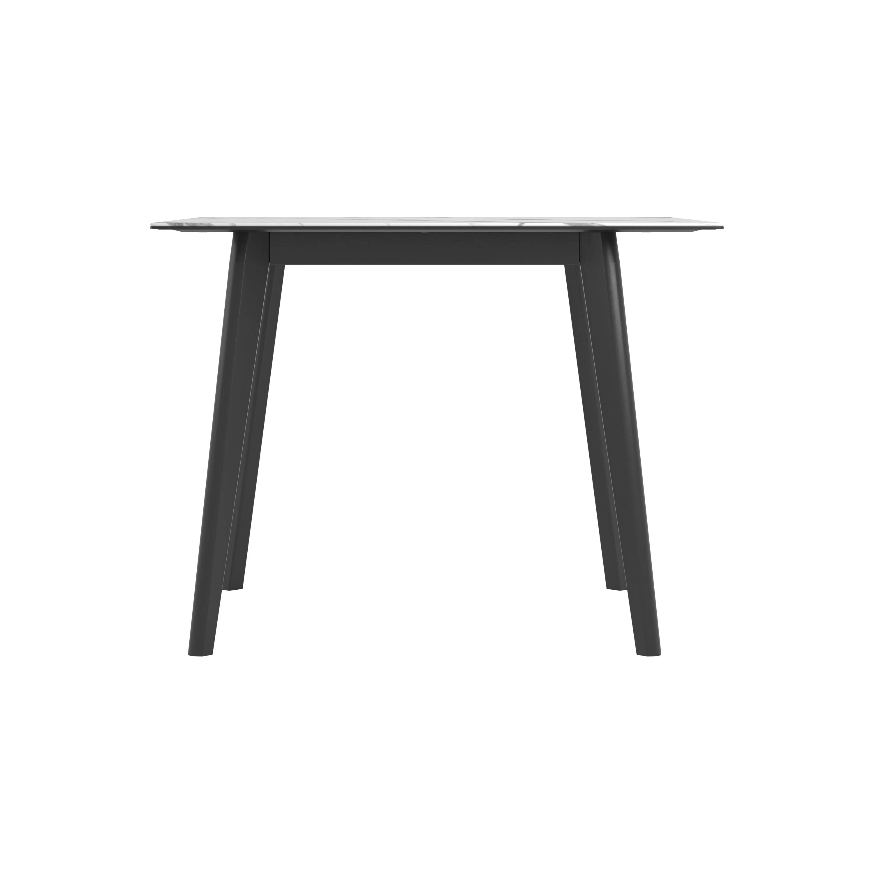 Square Faux Marble Top End Table Black and White