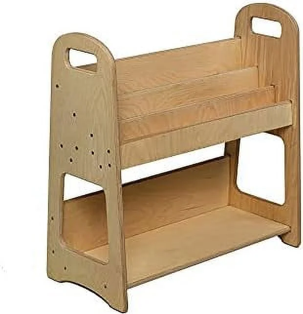 SQRTED Montessori Freestanding Bookshelf |  Bookshelf | Easy Access Wooden Book Rack |  with Wooden Shelves for Your Kid's Books | Perfect Height for  (Seatable Small)