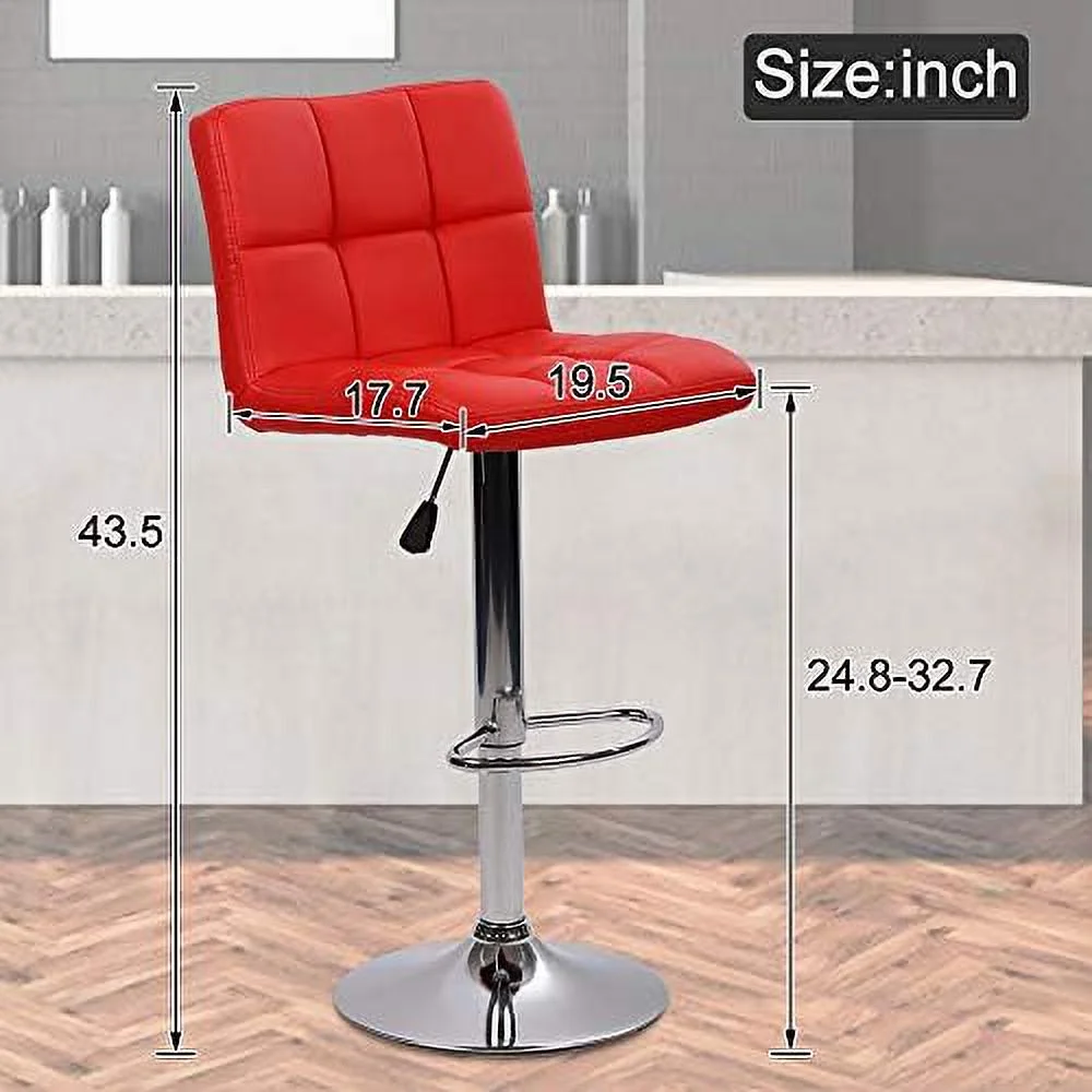 YPDCHB Stools  Swivel Height Adjustable Counter Stools with Back  PU Leather Modern Tall Kitchen Dining Chair for Living Room Pub Coffee  White