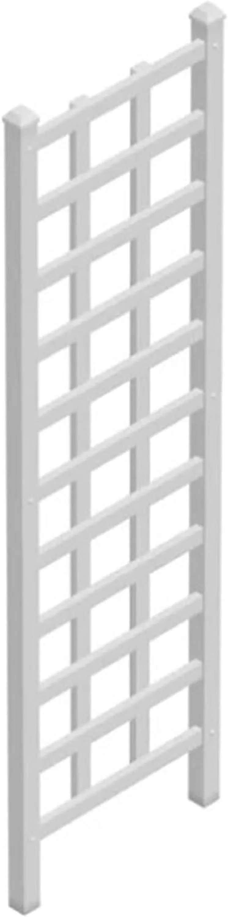Dura-Trel Providence 22 by 75 Inch Heavy Duty Weather Stabilized PVC Vinyl Outdoor Garden Patio Trellis with Wall Mounting Screws and Spacers, White