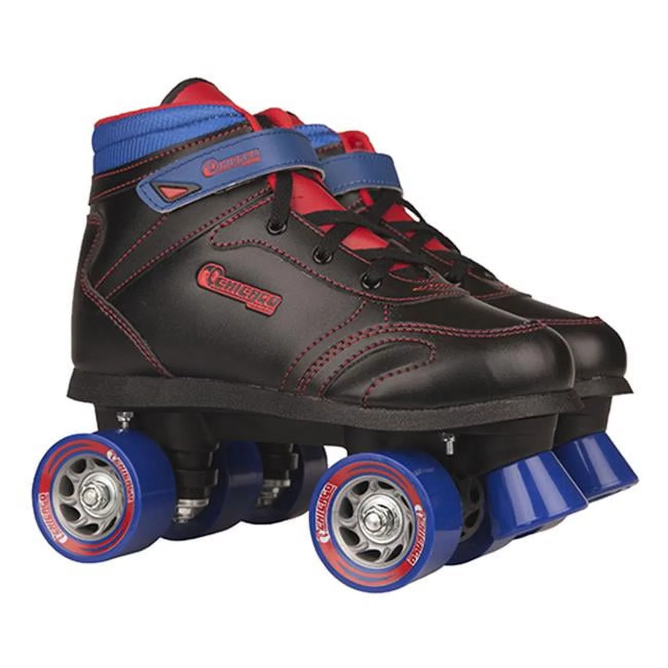 Chicago Boys' Quad Roller Skates Black/Red/Blue Sidewalk Skates, Size 5