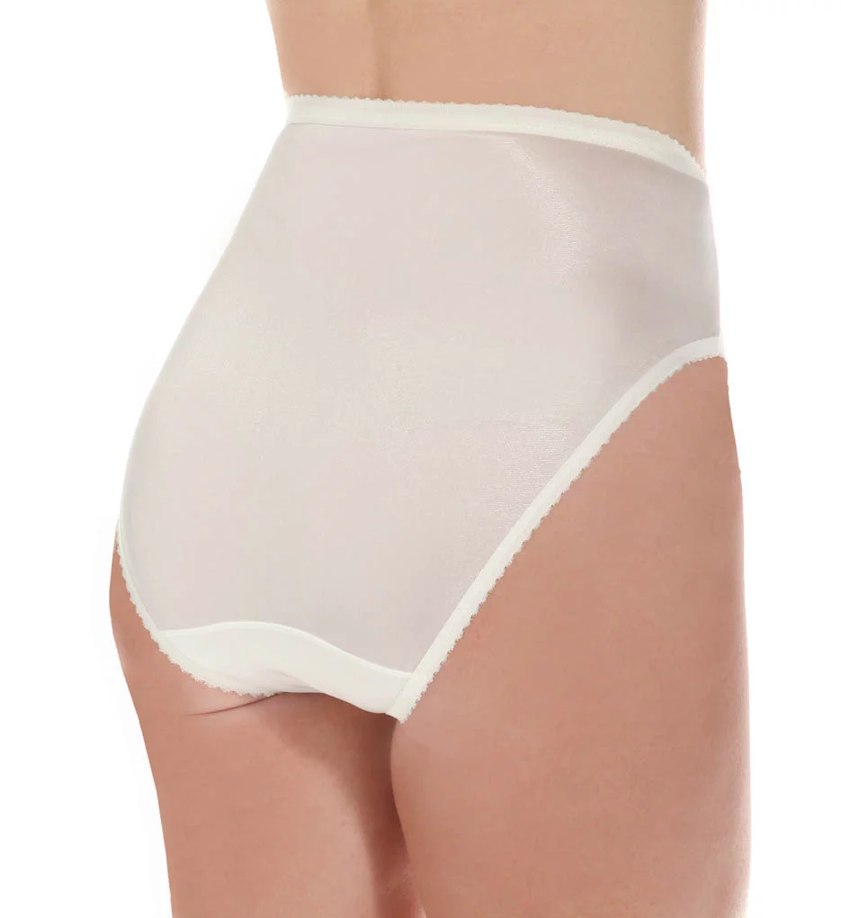 Women's Shadowline 17842 Nylon Classics Hi-Leg Brief Panty (White 6)