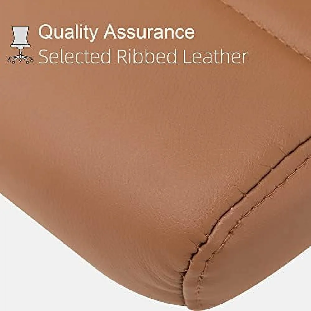 CKPFVY Armless Office Chair  Leather Modern Desk Chair Swivel Task Chair  Small Conference Room Chairs Ribbed Computer Chair Without Arms.