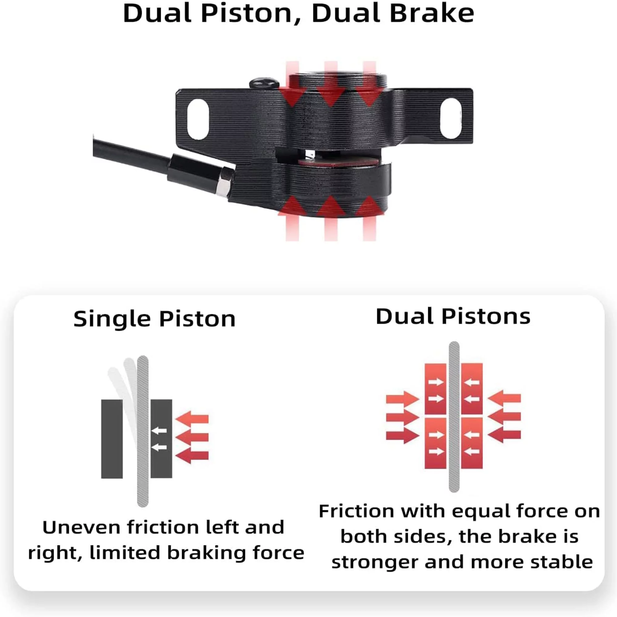 BUCKLOS MTB Bicycle Hydraulic Disc Brakes Set,Left Front Right Rear Mountain Cycling Calipers Fit E-Bikes Fat Bikes with PM/IS Adapter