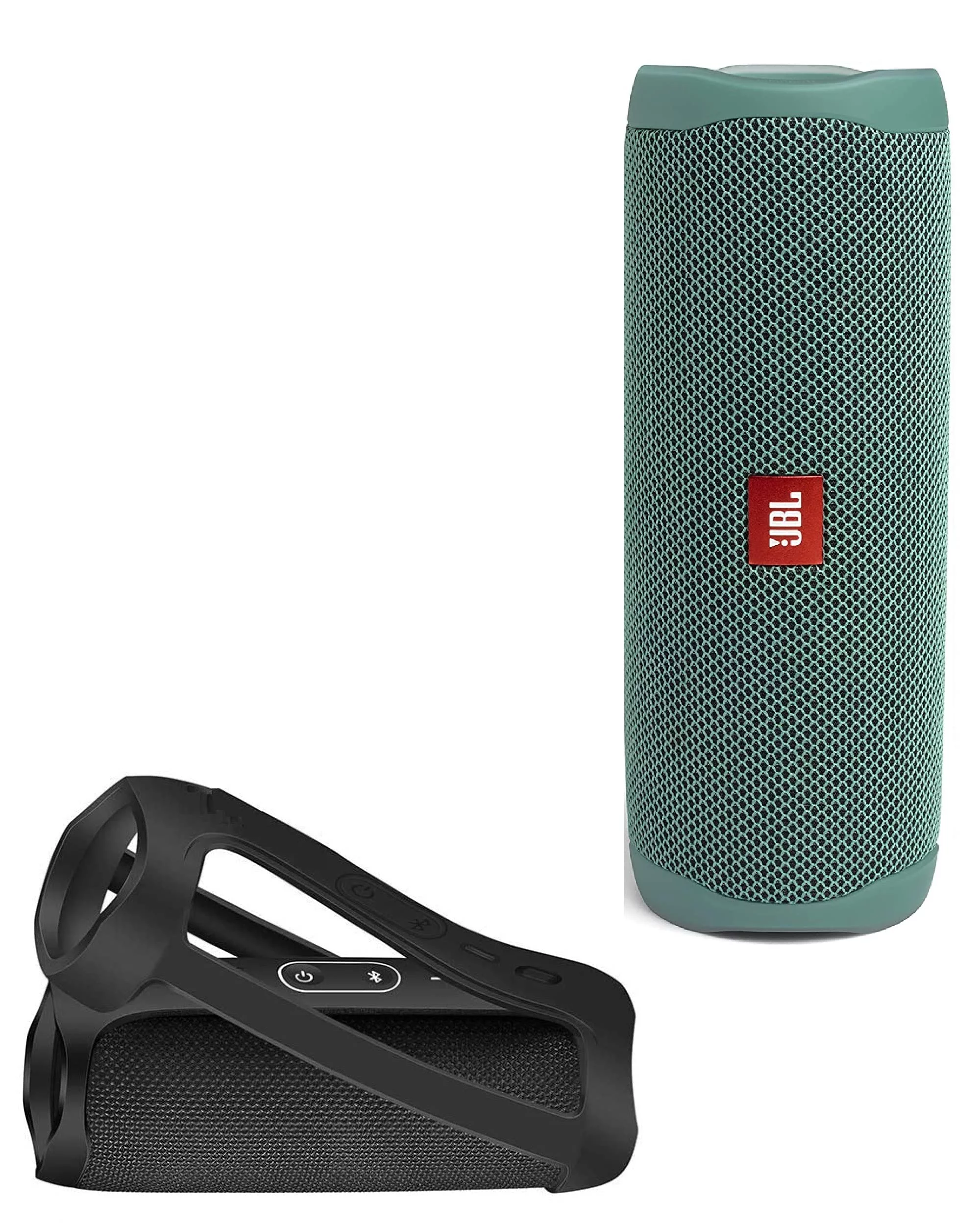 JBL Flip 5 Waterproof Portable Wireless Bluetooth Speaker Bundle with Deluxe CCI Silicone Protective Carrying Sleeve (White)