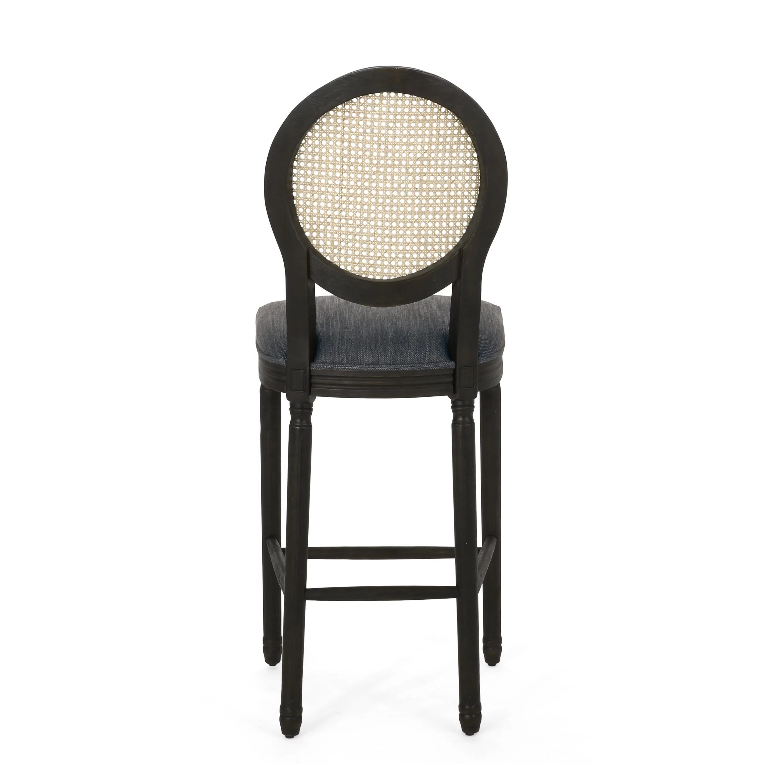 Noble House Chardean Upholstered Wood Barstools, Set of 2, Charcoal