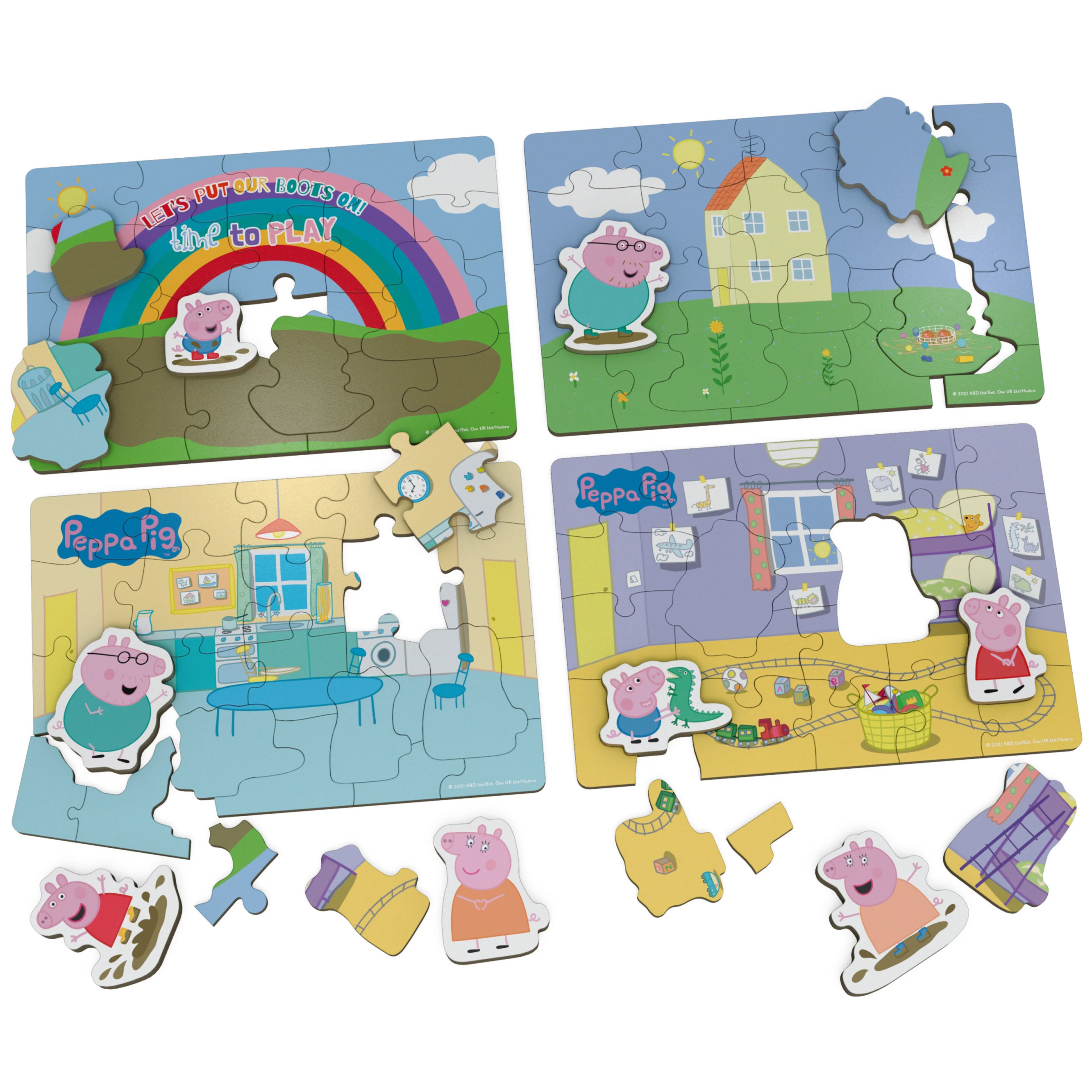 Peppa Pig, 24-Piece Jigsaw Puzzles 4-Pack, for Kids Ages 3 and up