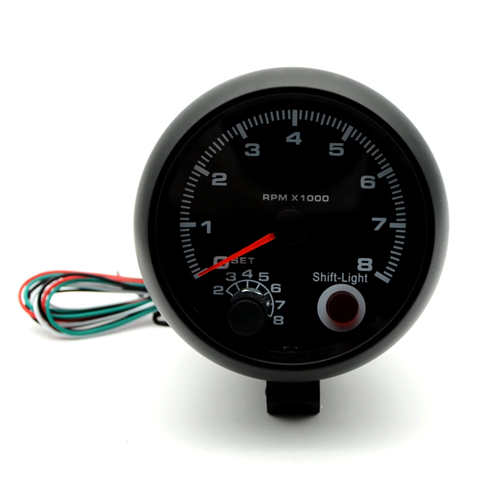 Gecheer 3.75'' Car Universal Black Tachometer Gauge Blue Inter light 0-8000 RPM