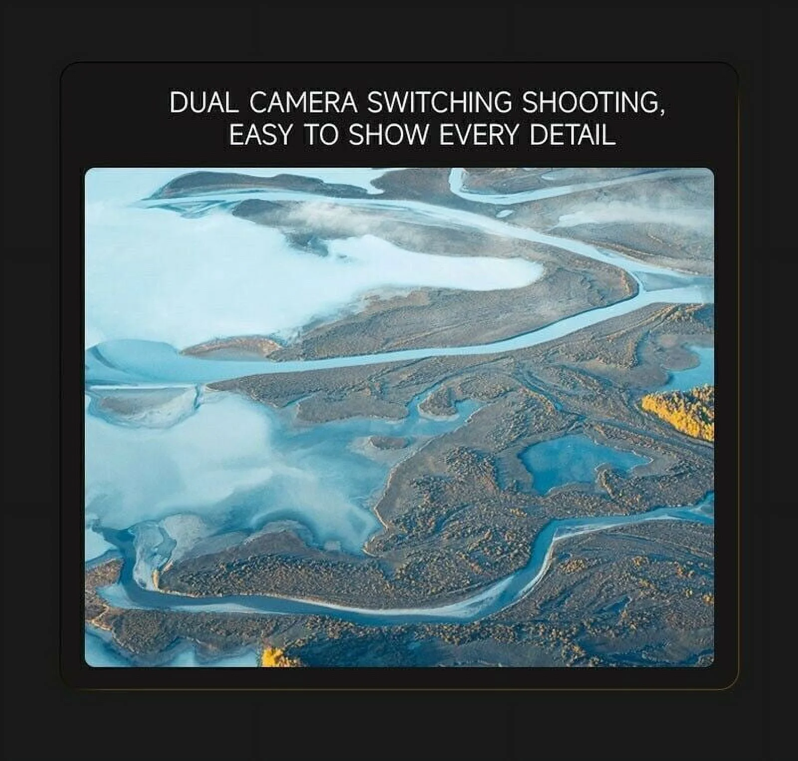 JahyElec 2023 RC Drone With 4K HD Dual Camera WiFi FPV Foldable Quadcopter w/ Battery(Black)