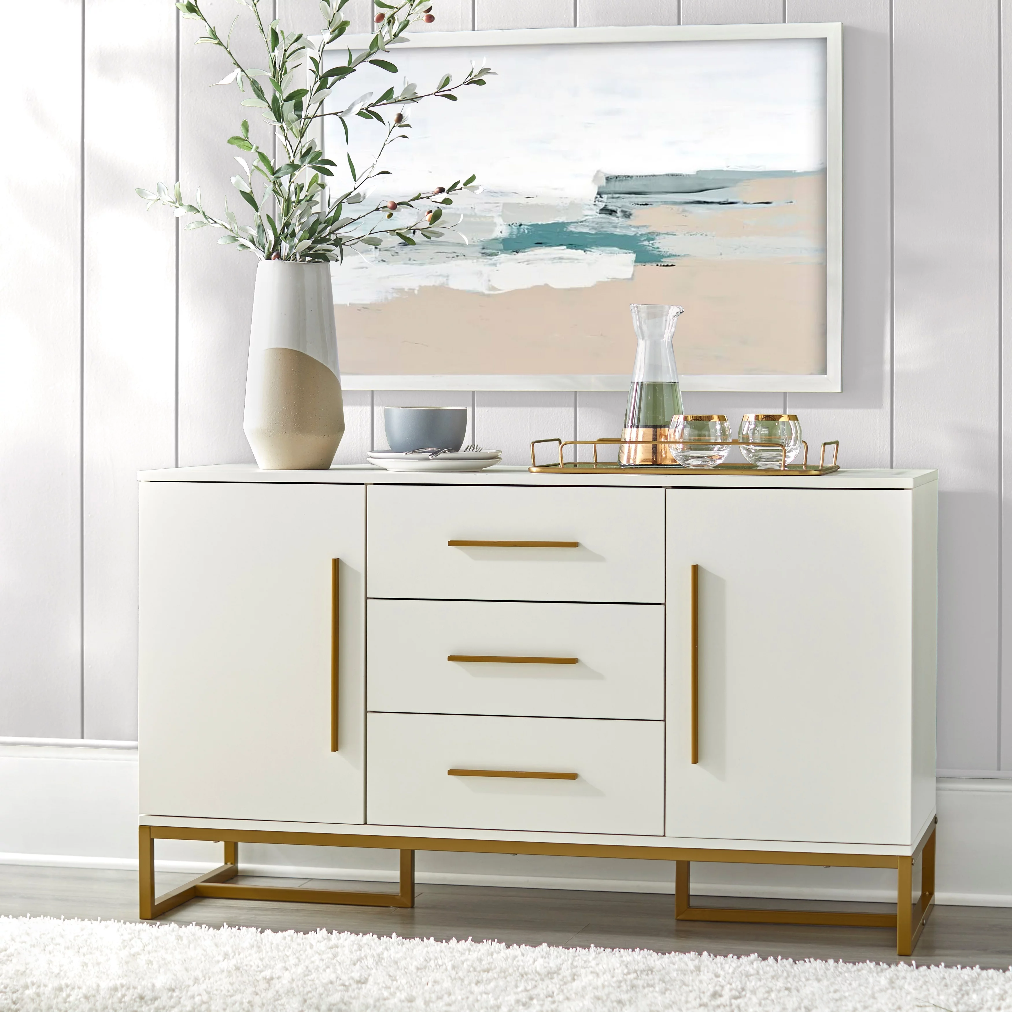 Simple Living Emmeline Modern Sideboard White