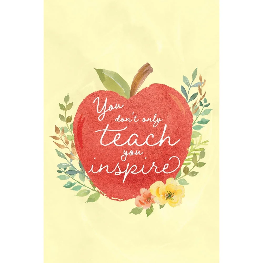 Tree-Free Greetings Teacher Appreciation Greeting Card 12 Pack, 100% Recycled Paper, 4x6, You Inspire (FS64681)
