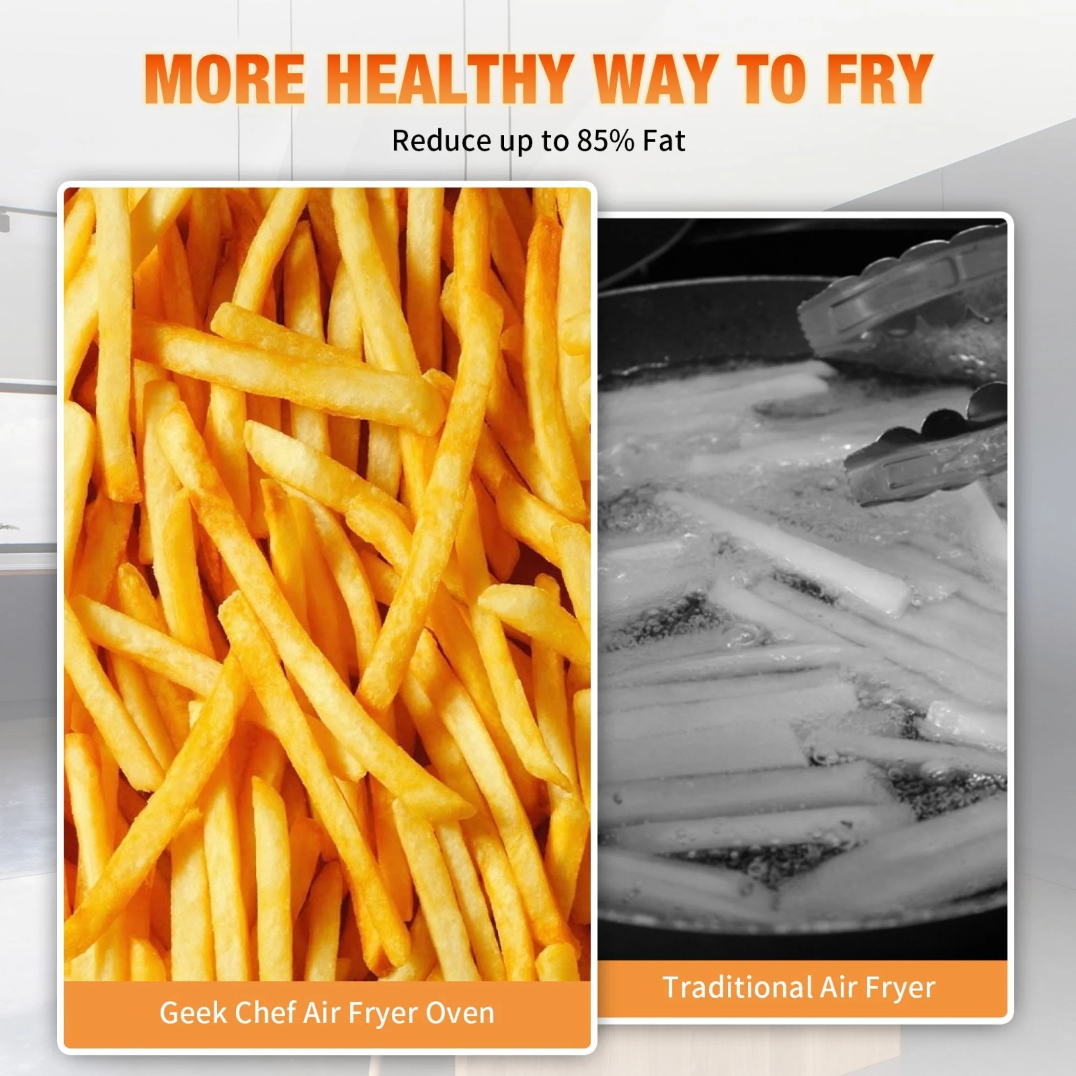 1pc Geek Chef Air Fryer Countertop Convection Oven, 4 Slice Toaster Air Fryer Oven Warm, Broil, Toast, Bake, Air Fry, Oil-Free, Perfect For Countertop (10QT Air Fryer Oven)