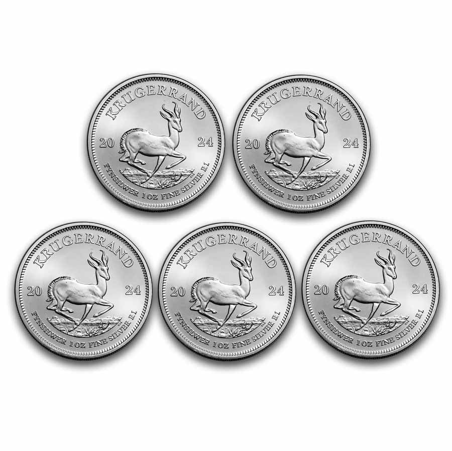 2024 South Africa 1 oz Silver Krugerrand BU (Lot of 5) - Walmart