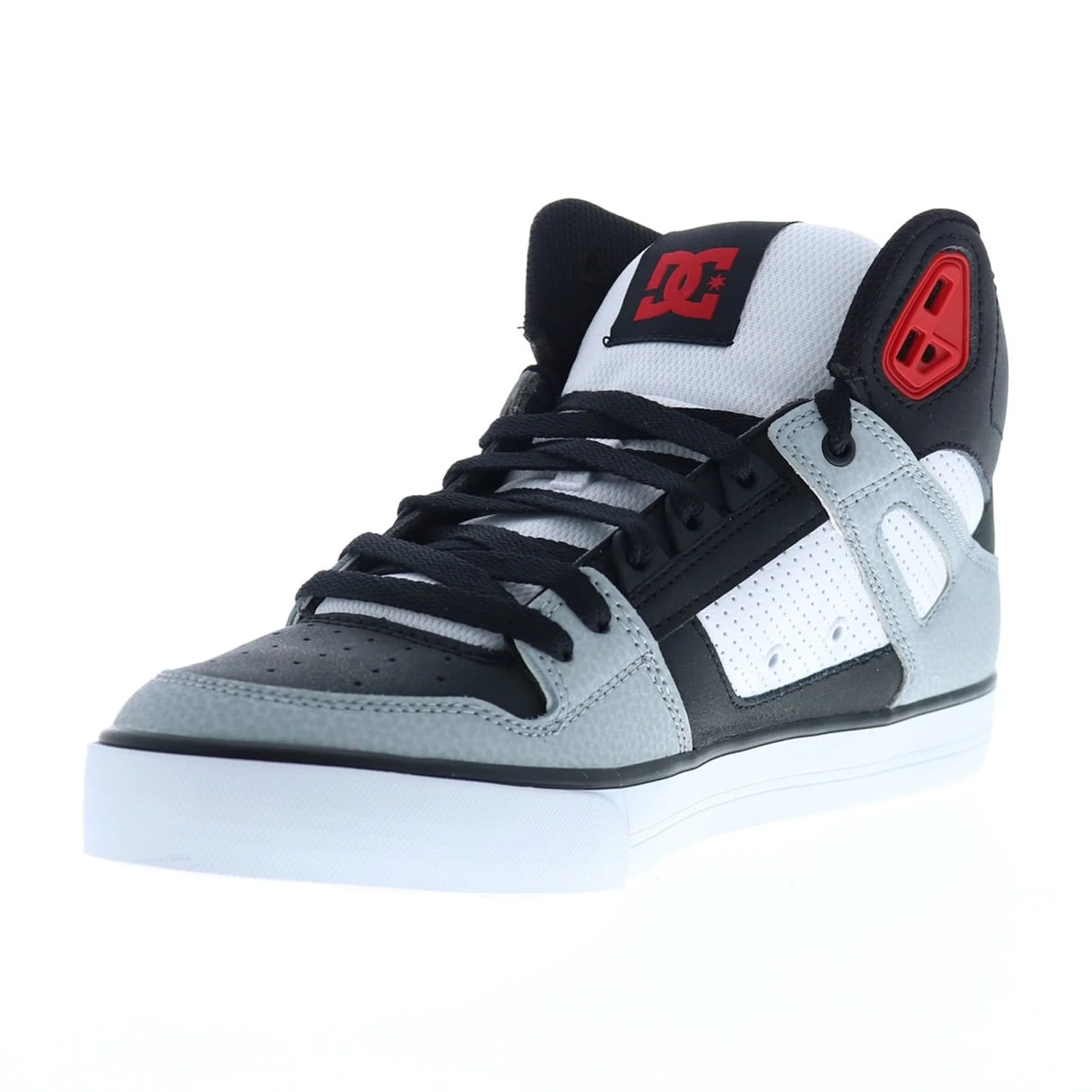 DC Men's Pure High-Top Shoes - Black/Grey/Red - 10.5