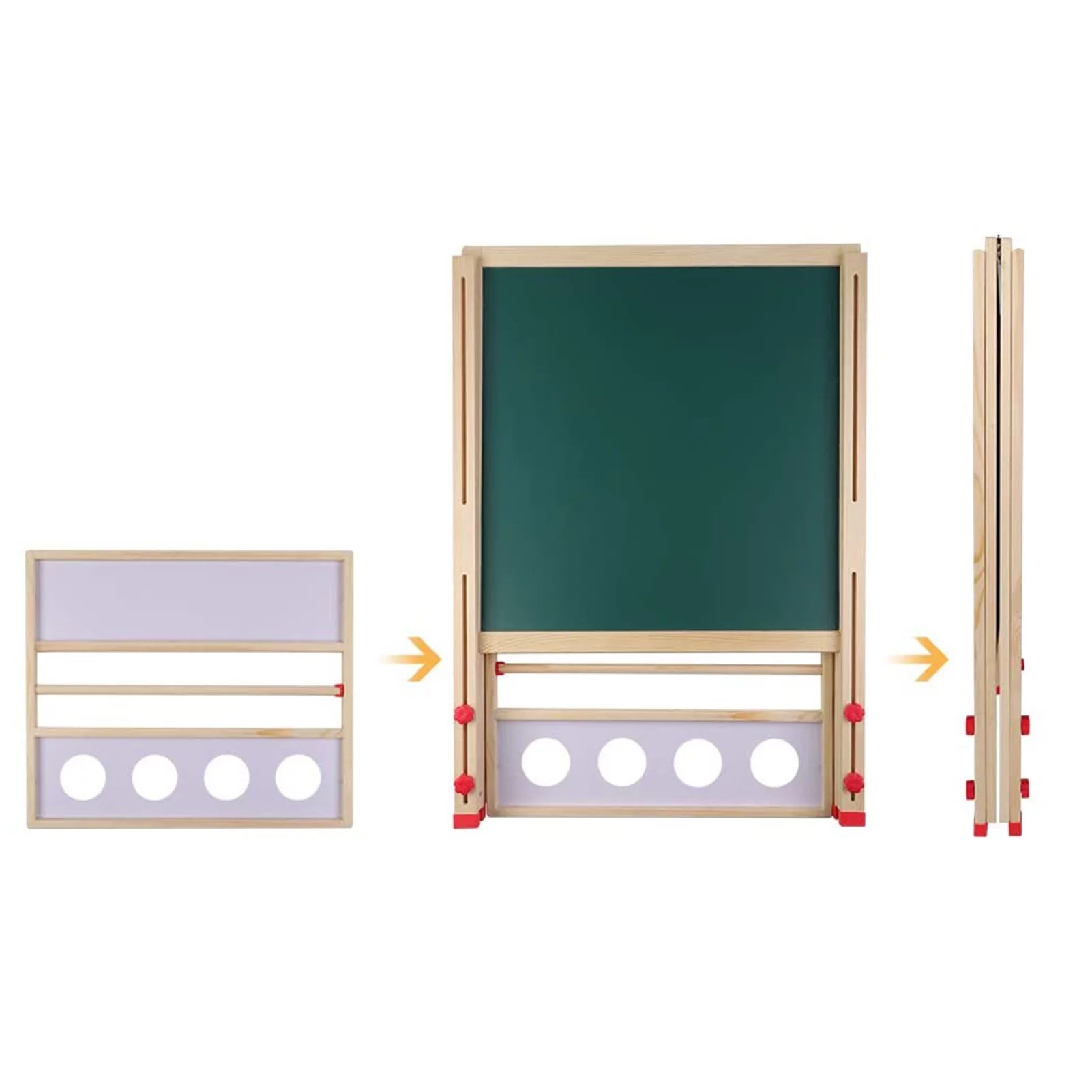 Buumin Wooden Art Easel for Kids Double Sided Easel with Drawing Paper Roll