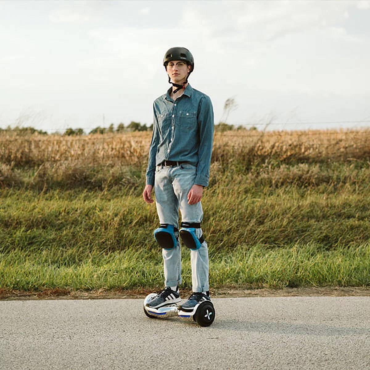 Hover-1 Allstar Hoverboard, Blue, 6.5in LED Wheels, LED Sensor Lights; Lithium-Ion 14 Cell Battery; Ideal for Boys and Girls 8+ and Less Than 220 lbs, UL Certified Electric Hoverboard